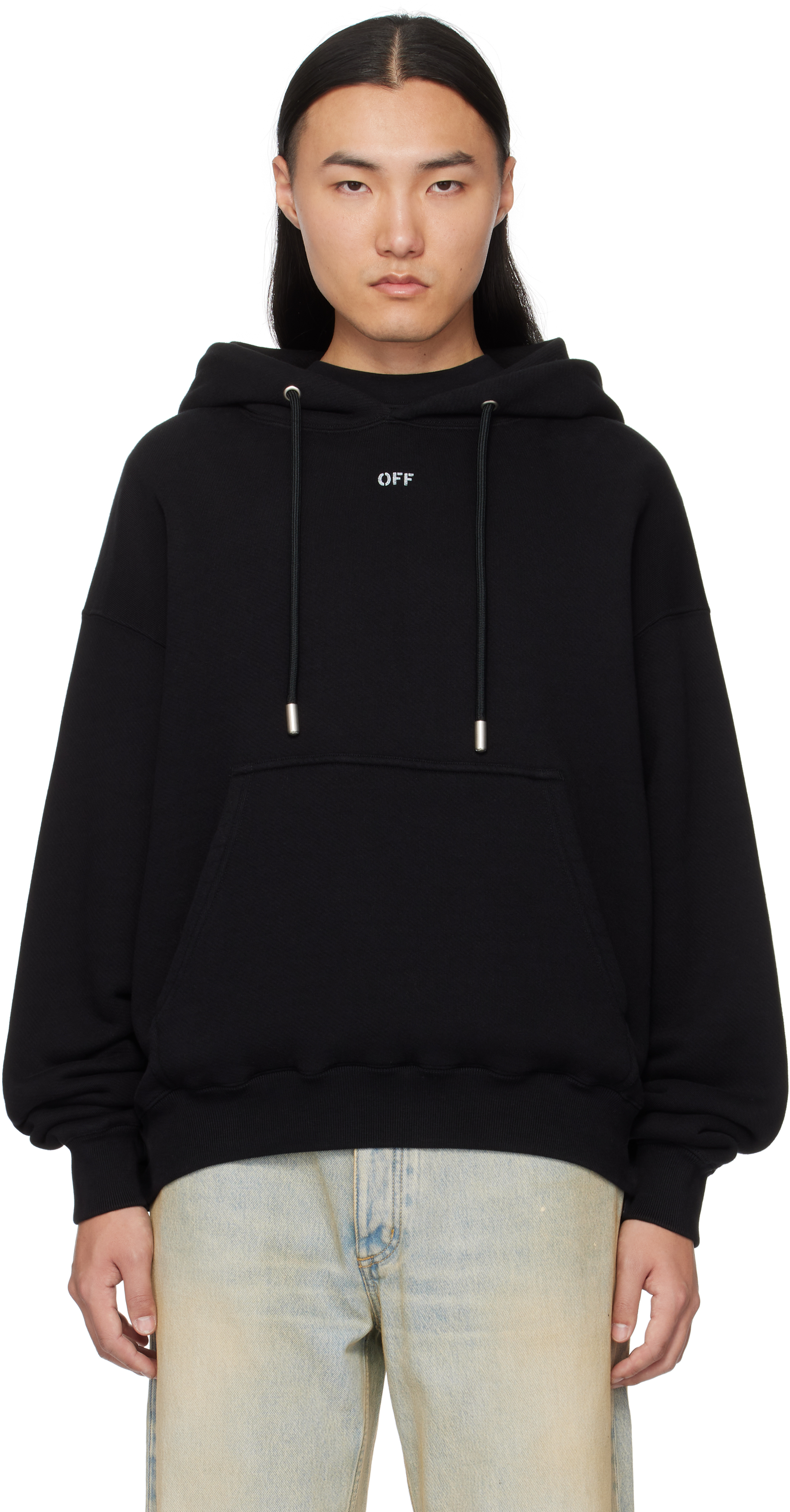 Black 
Off
 Stamp Skate Hoodie