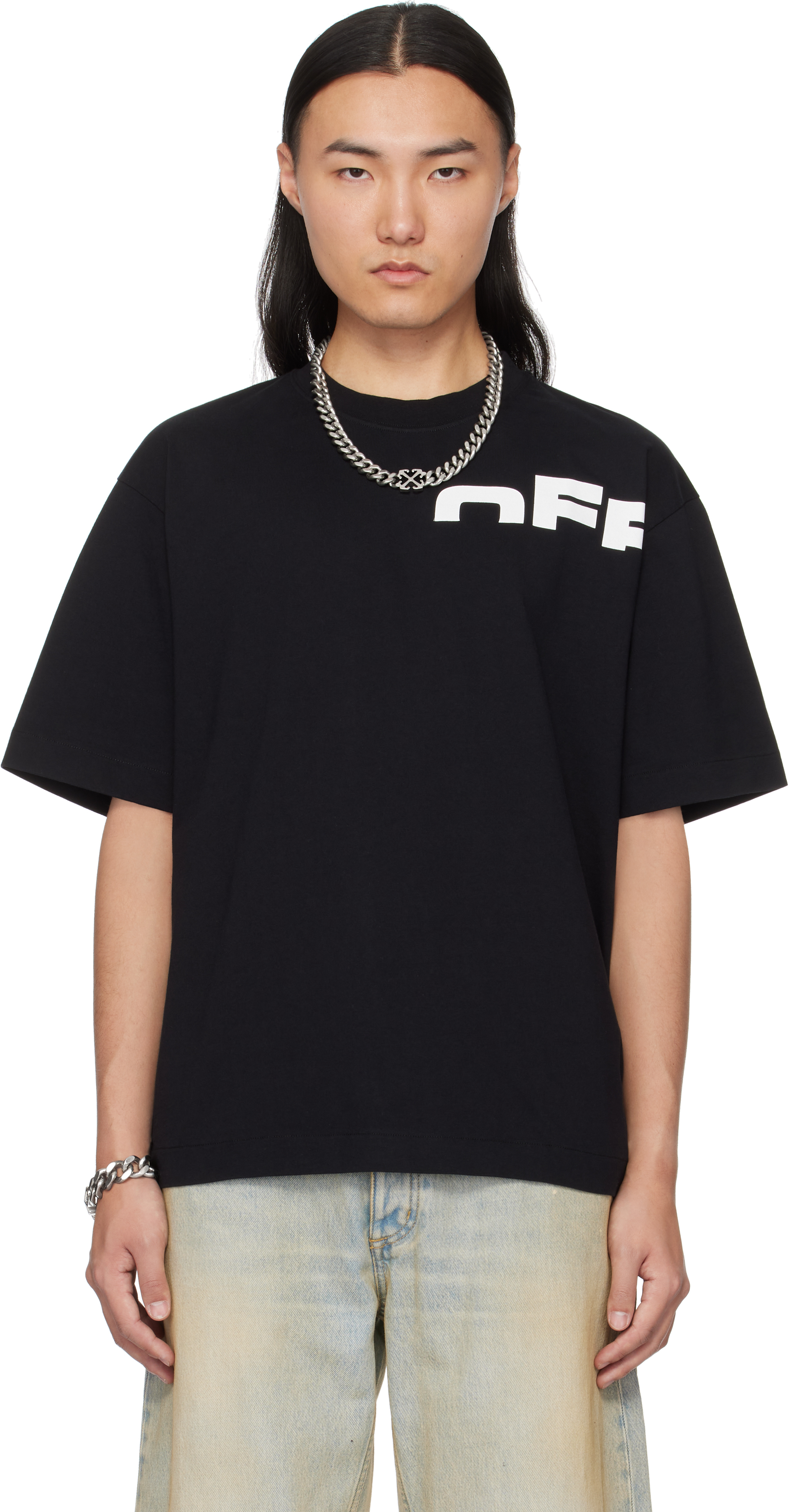 Black 'Off' Split T-shirt