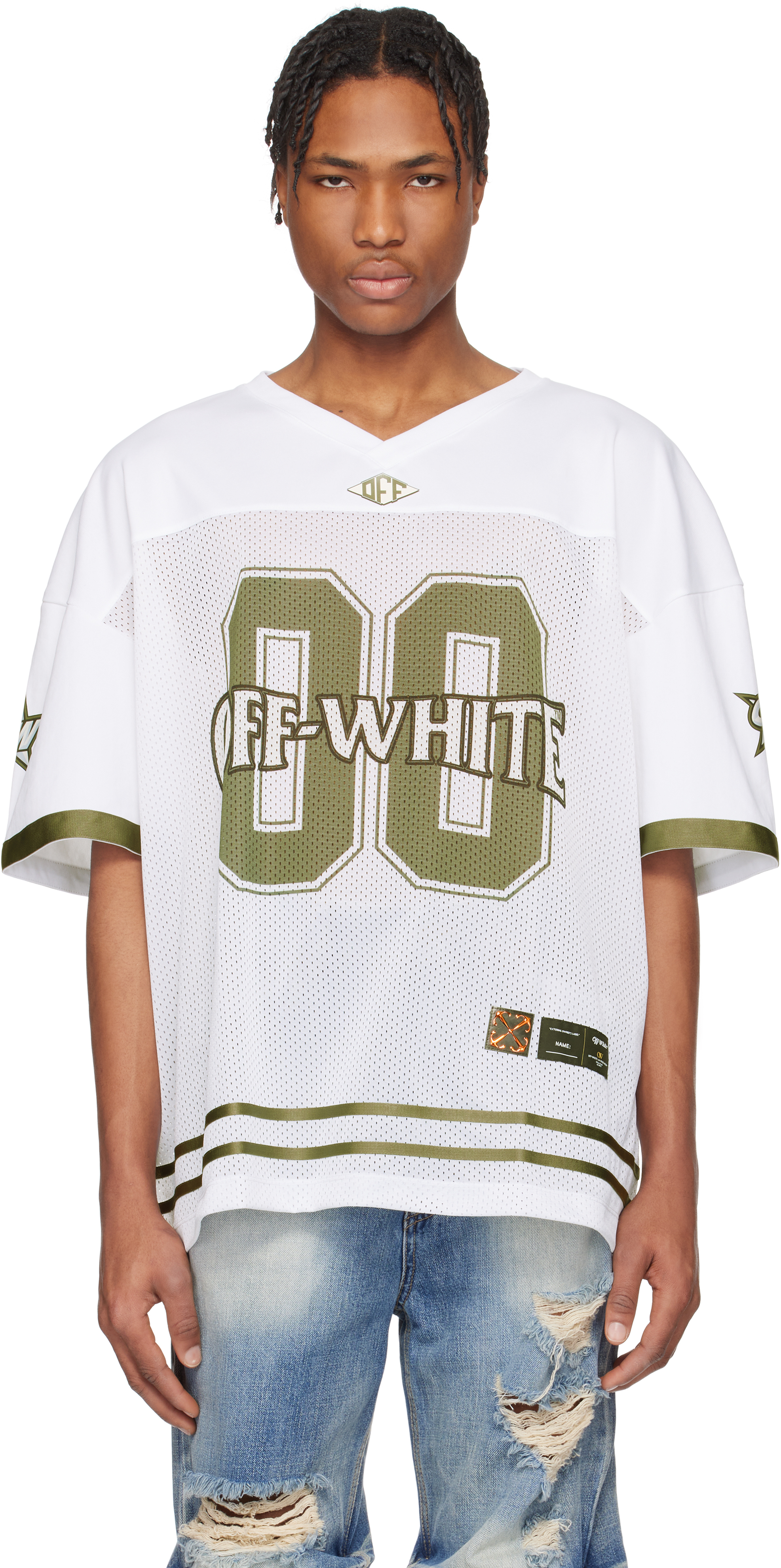 White Mesh Football Jersey