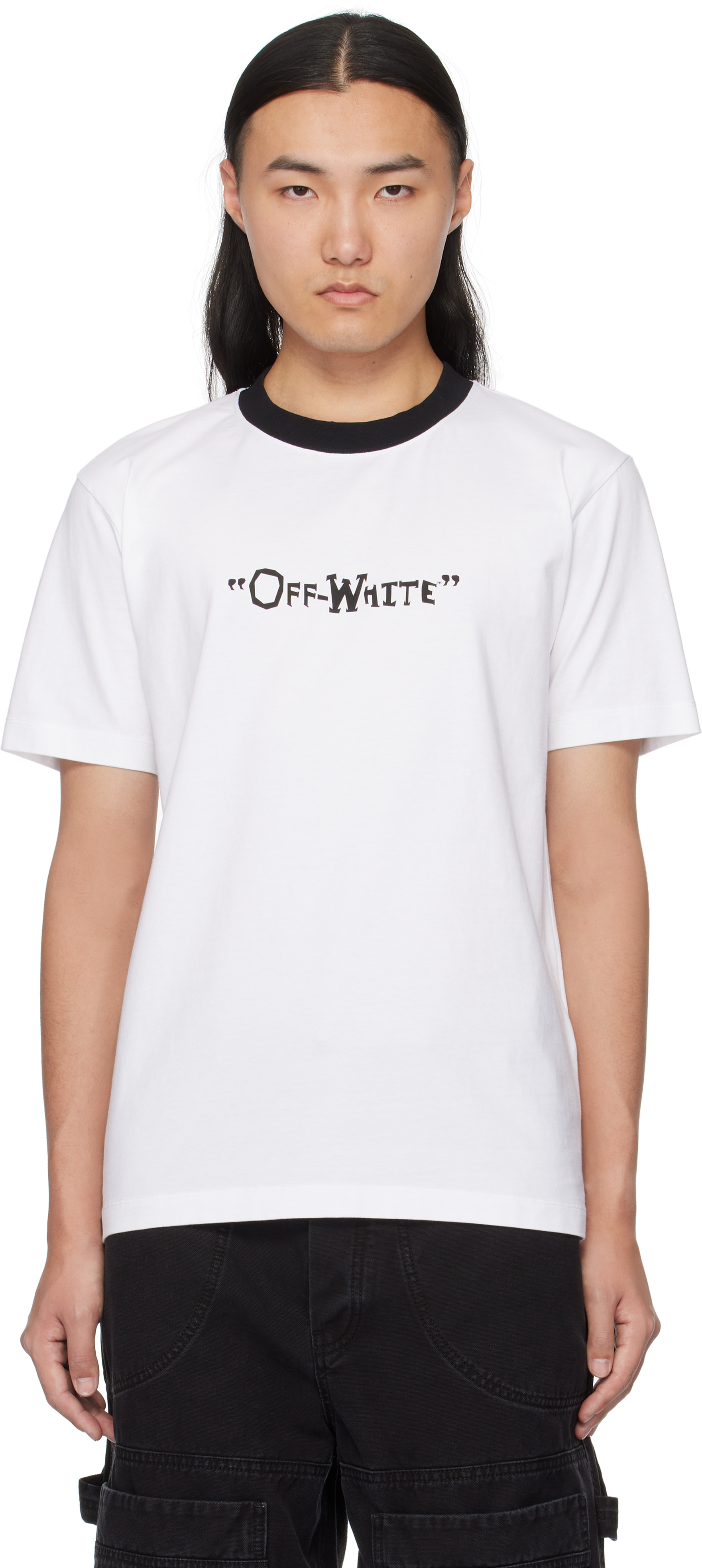 White 'Off' Quote Slim T-shirt by Off-White on Sale
