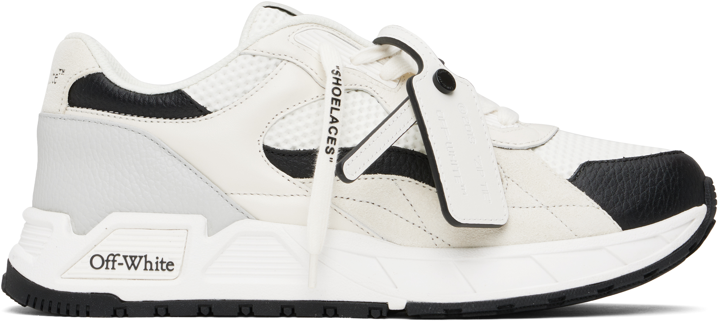 Off-white Kick Off Zip-tie-tag Sneakers In White Black