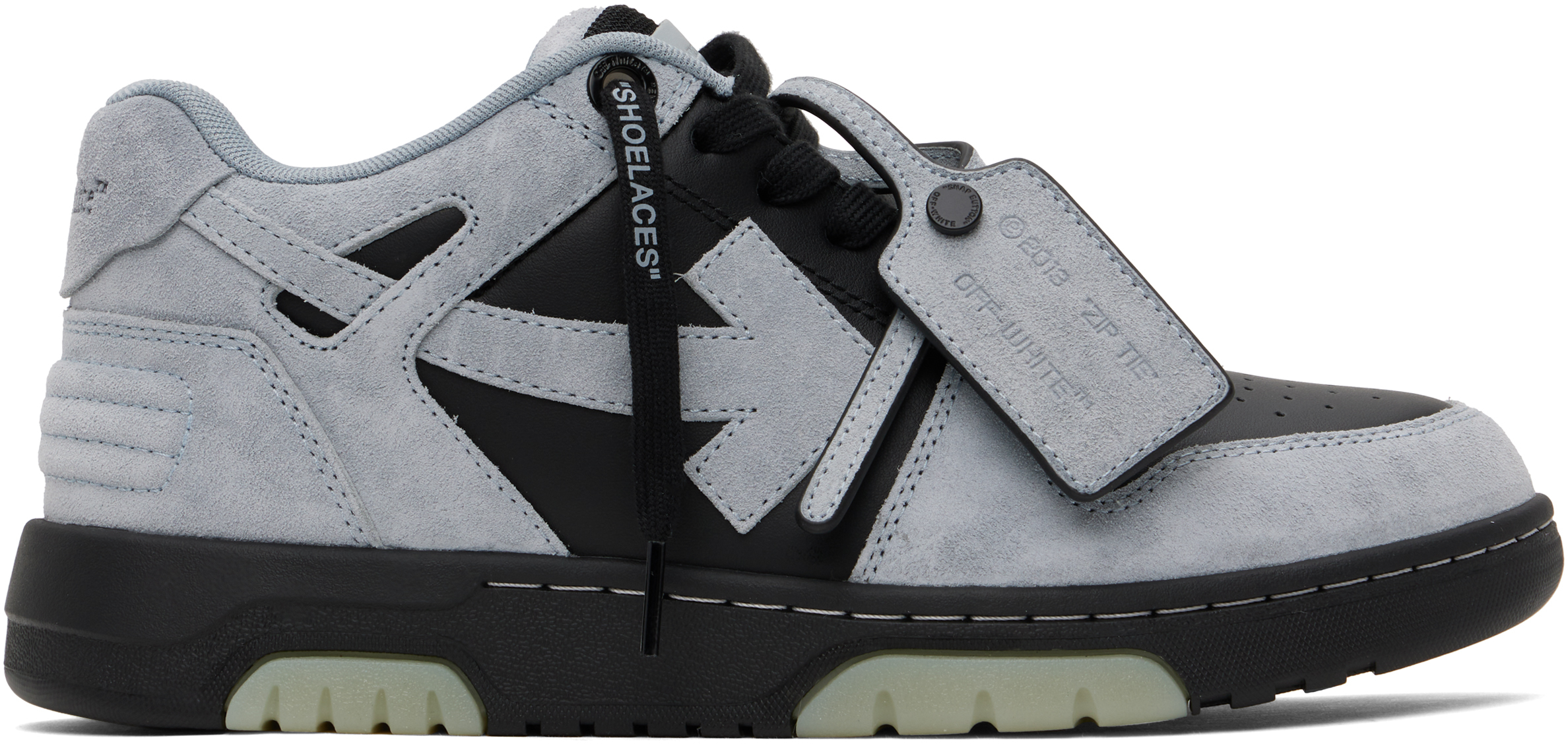 Off-white Light Gray/black Out Of Office Suede | ModeSens