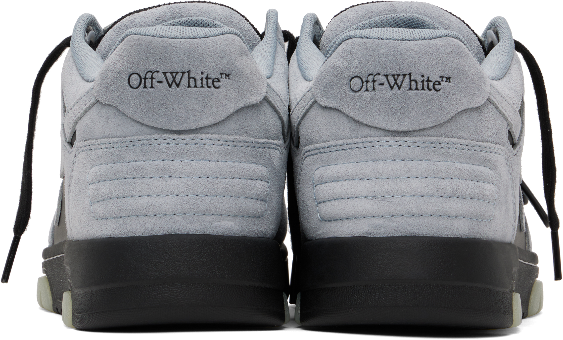 Off-white Light Gray/black Out Of Office Suede In Light Grey - Black