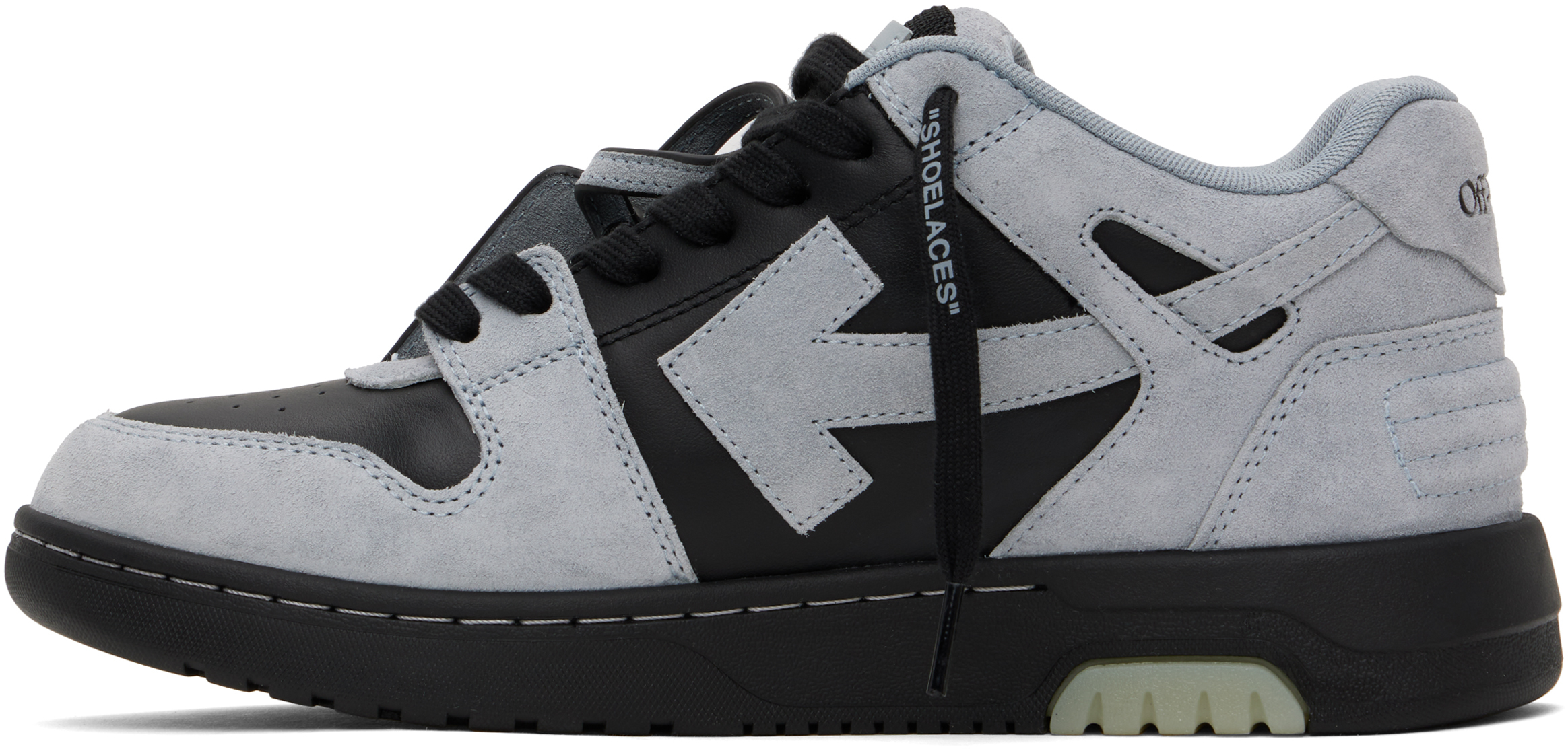 Off-white Light Gray/black Out Of Office Suede In Light Grey - Black