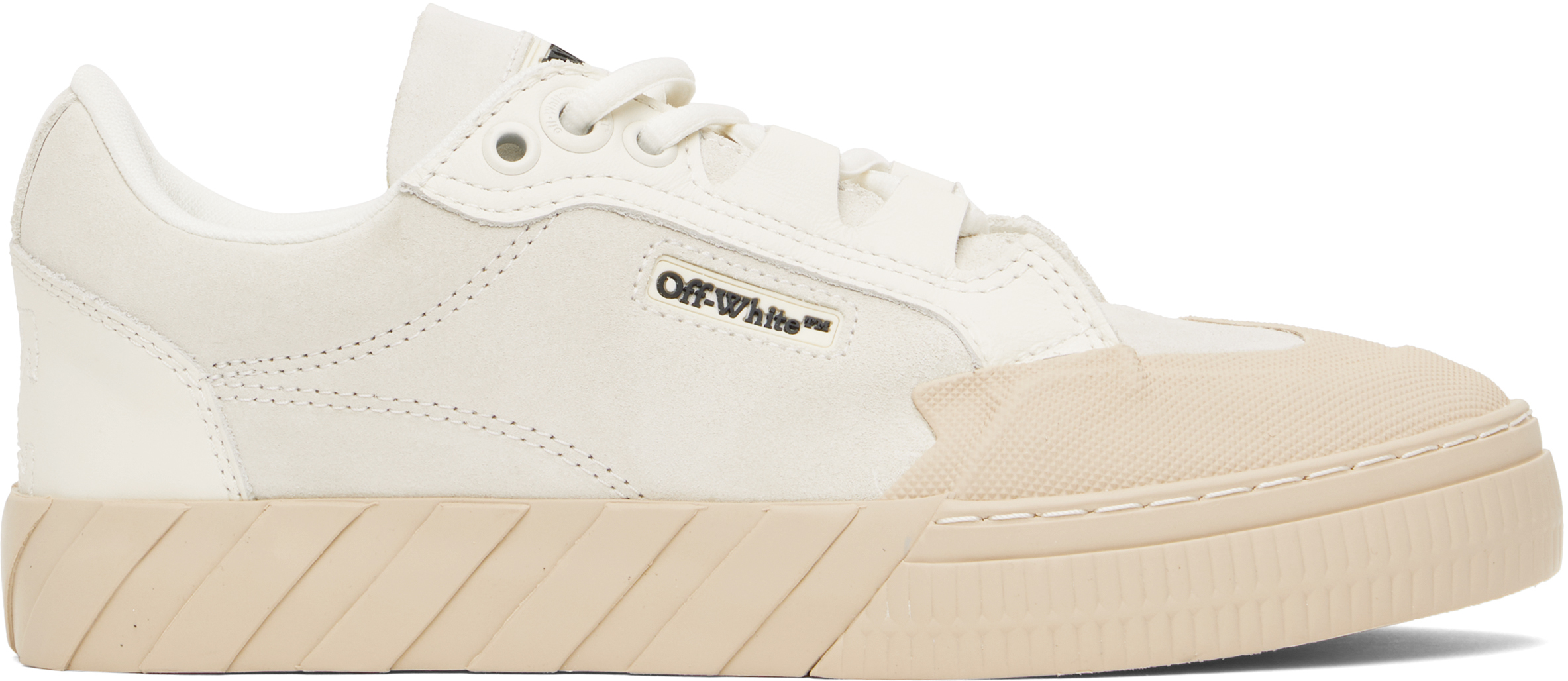 Off-White & Beige Leather Vulcanized 779 Sneakers