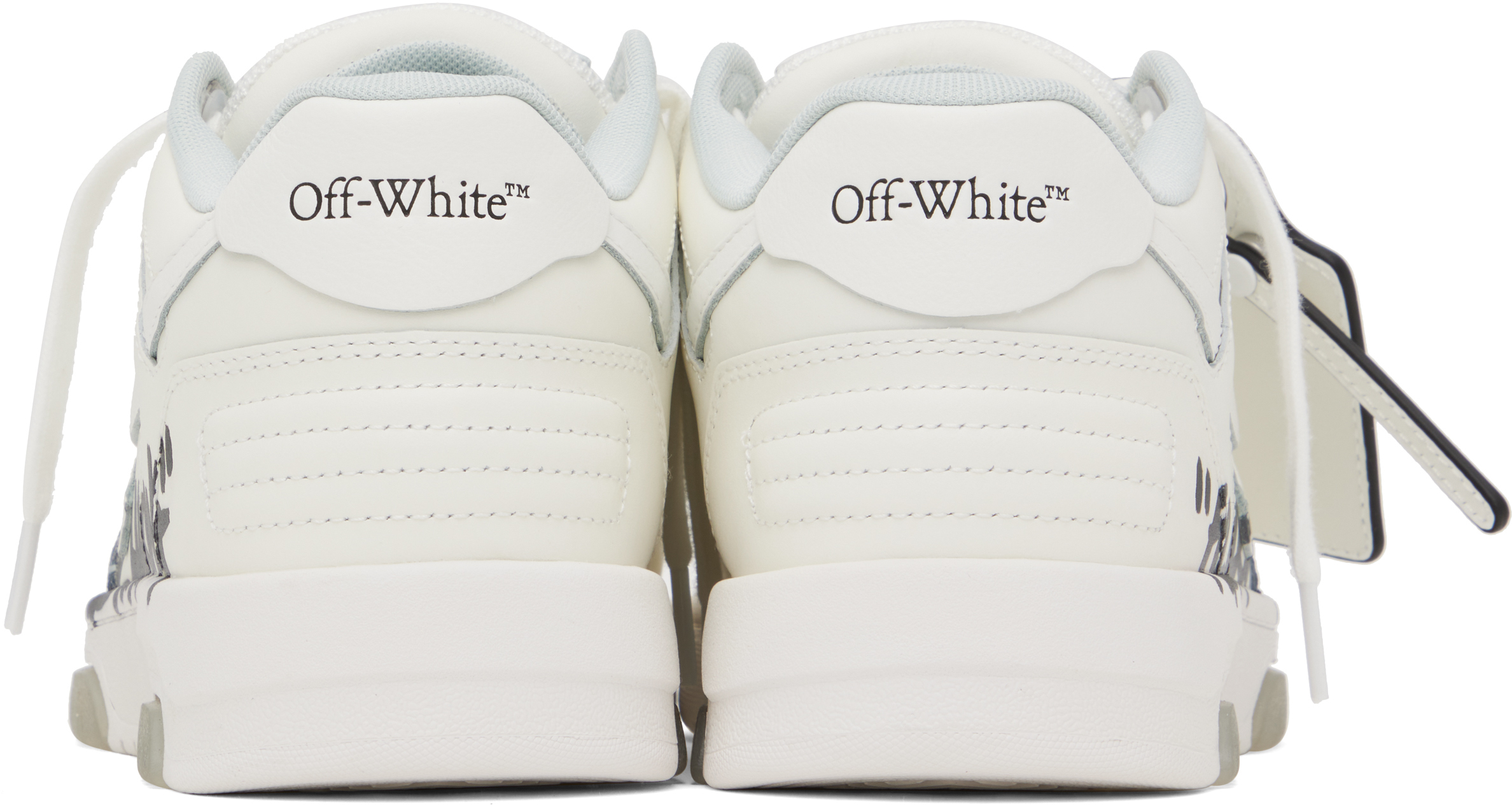 Off-white Out Of Office “for Walking” Leather Sneakers In White Blac