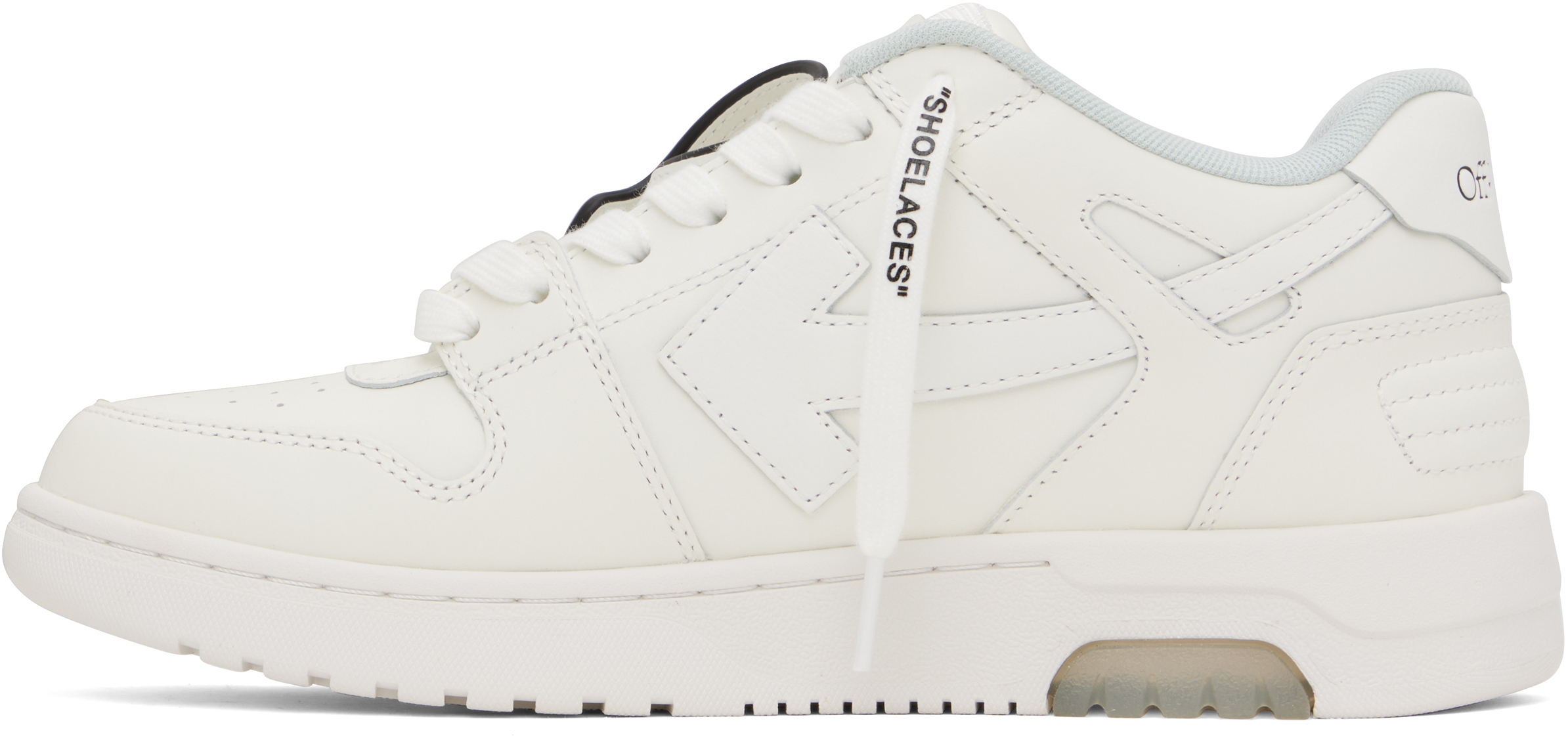 Off-white Out Of Office “for Walking” Leather Sneakers In White Blac