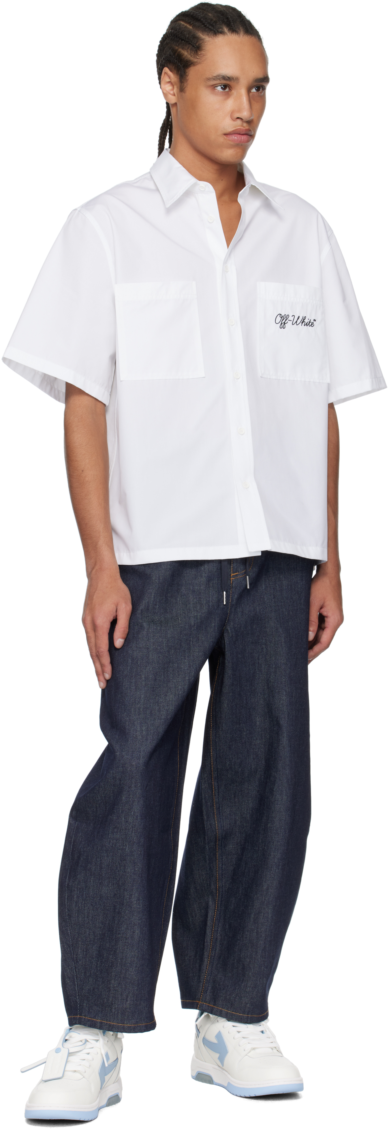 Off-white Off White Men White Leather Out Of Office Sneakers In White Light B