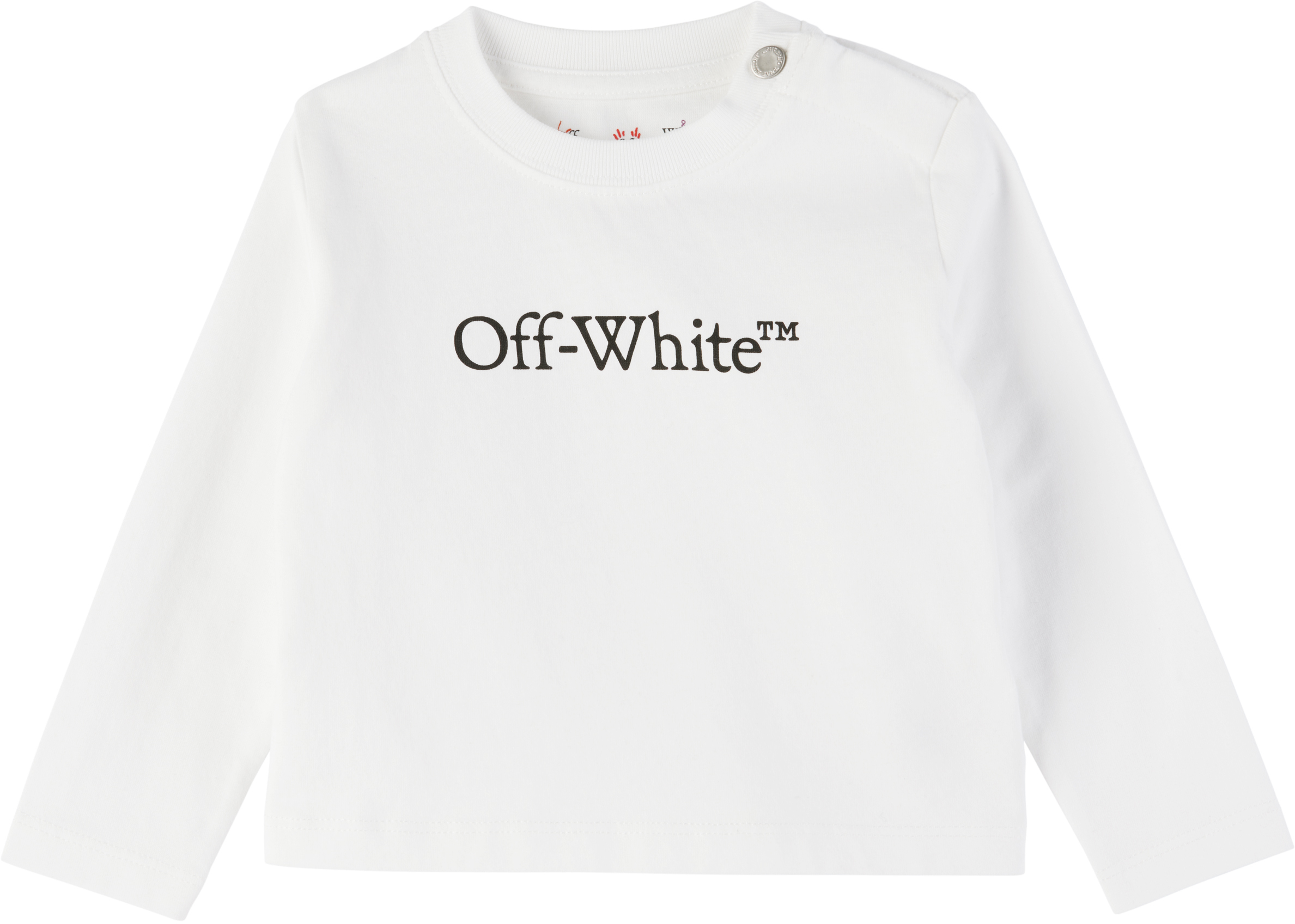 Off-white Baby White Bookish Long-sleeved T-shirt In White - Black