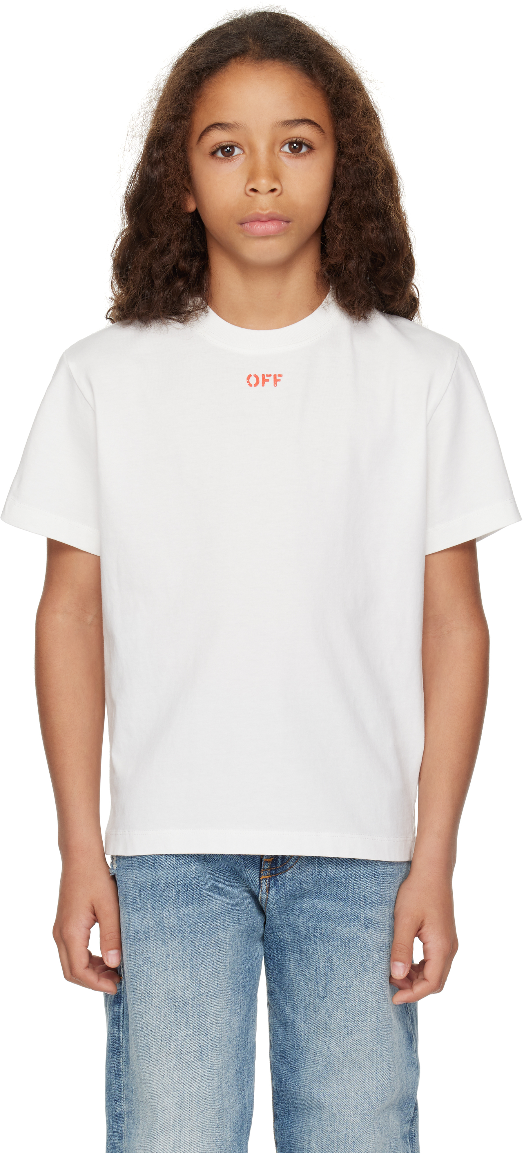 OFF-WHITE KIDS WHITE OFF STAMP 'YOUTH' T-SHIRT 