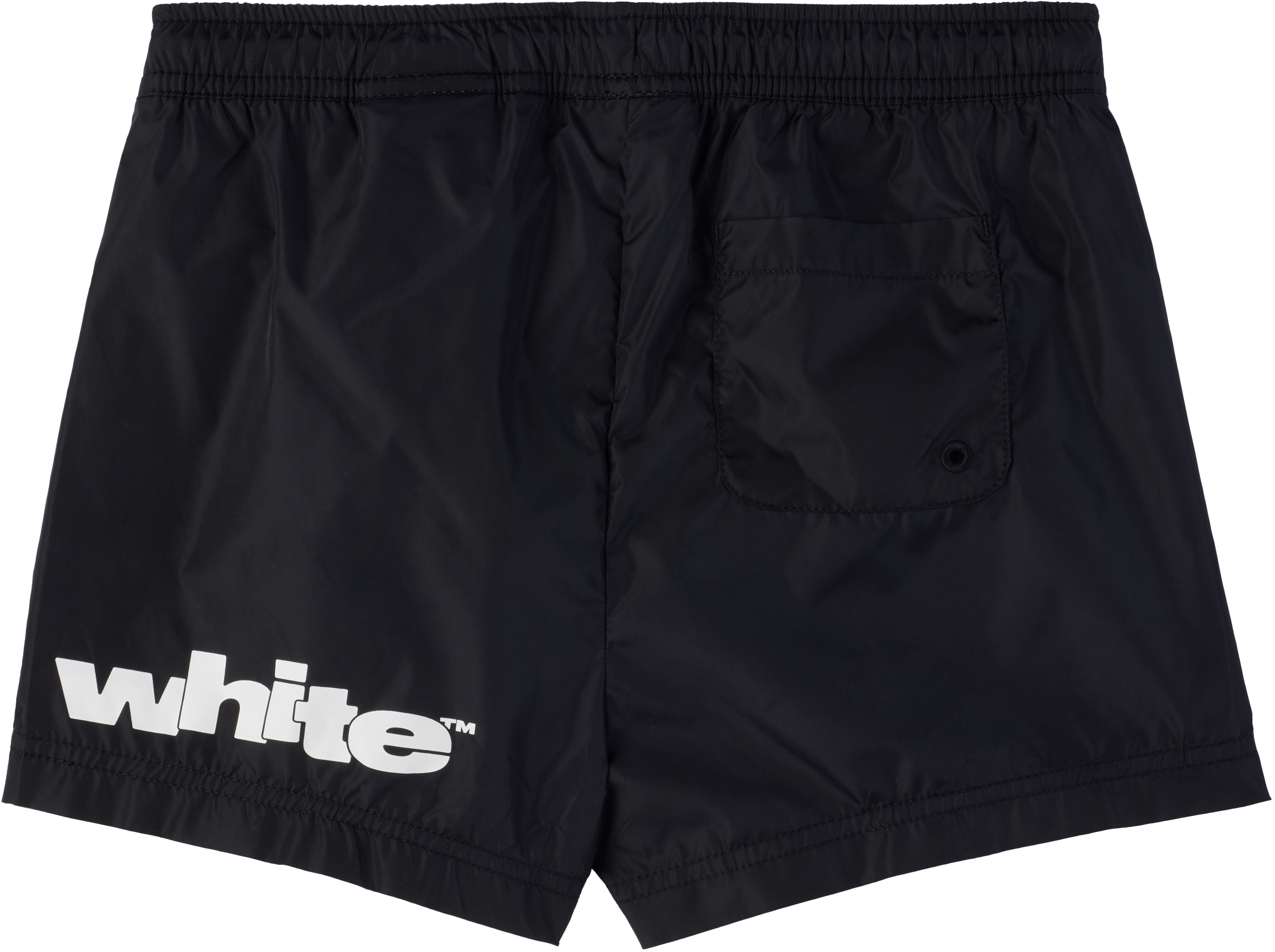 Off-white Kids Black Off Split Swim Shorts In Black