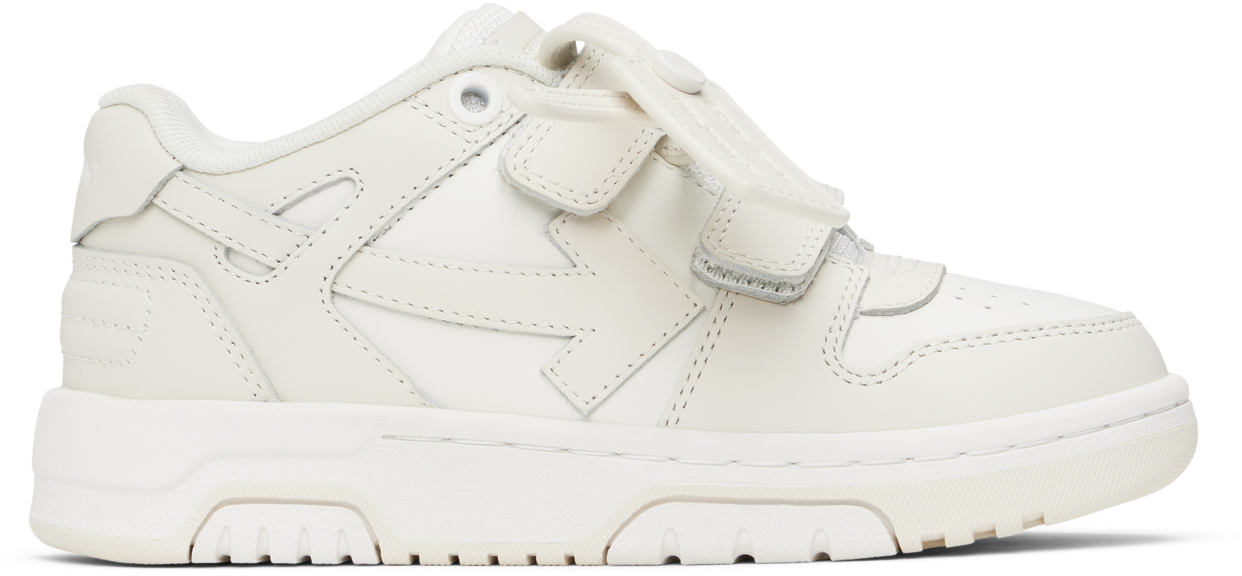 Off-white Kids Beige & White Out Of Office Straps Sneakers In Beige - White