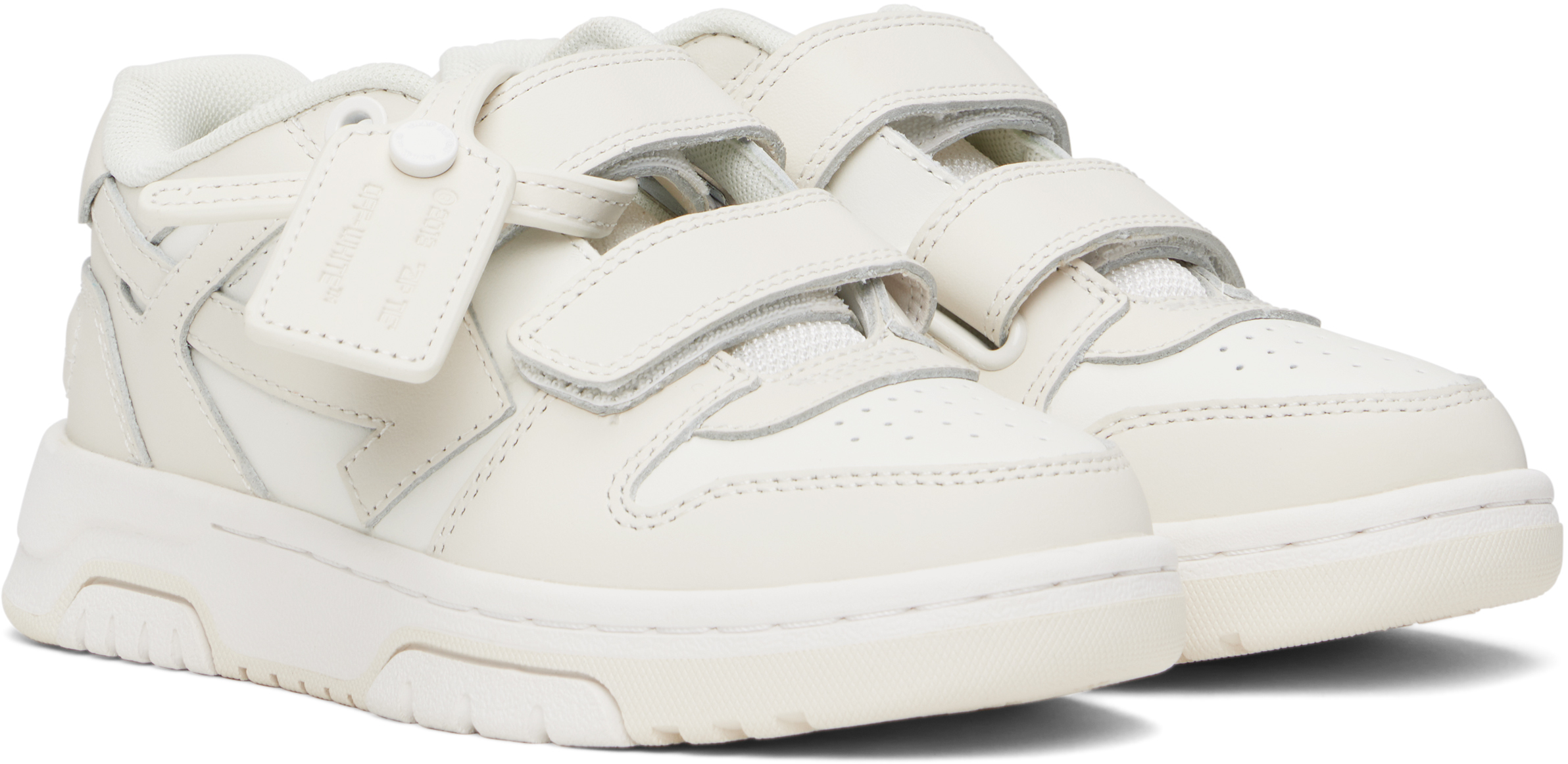 Off-white Kids Beige & White Out Of Office Straps Sneakers In Beige - White