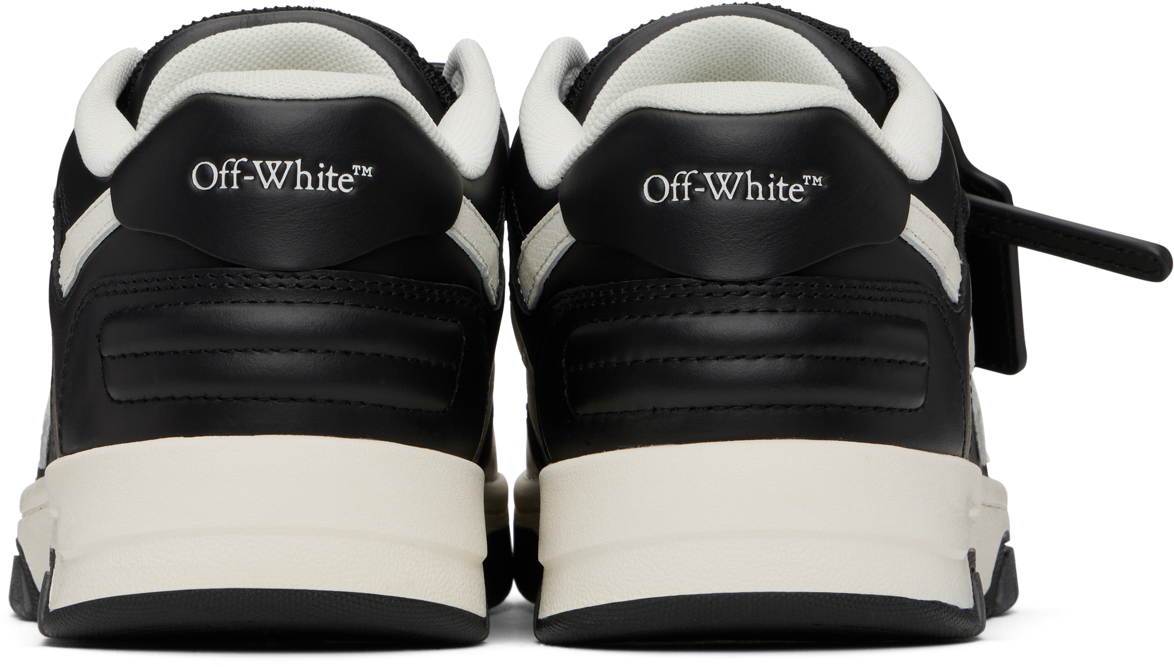 Off-white Kids Black & White Out Of Office Straps Sneakers In Black - White
