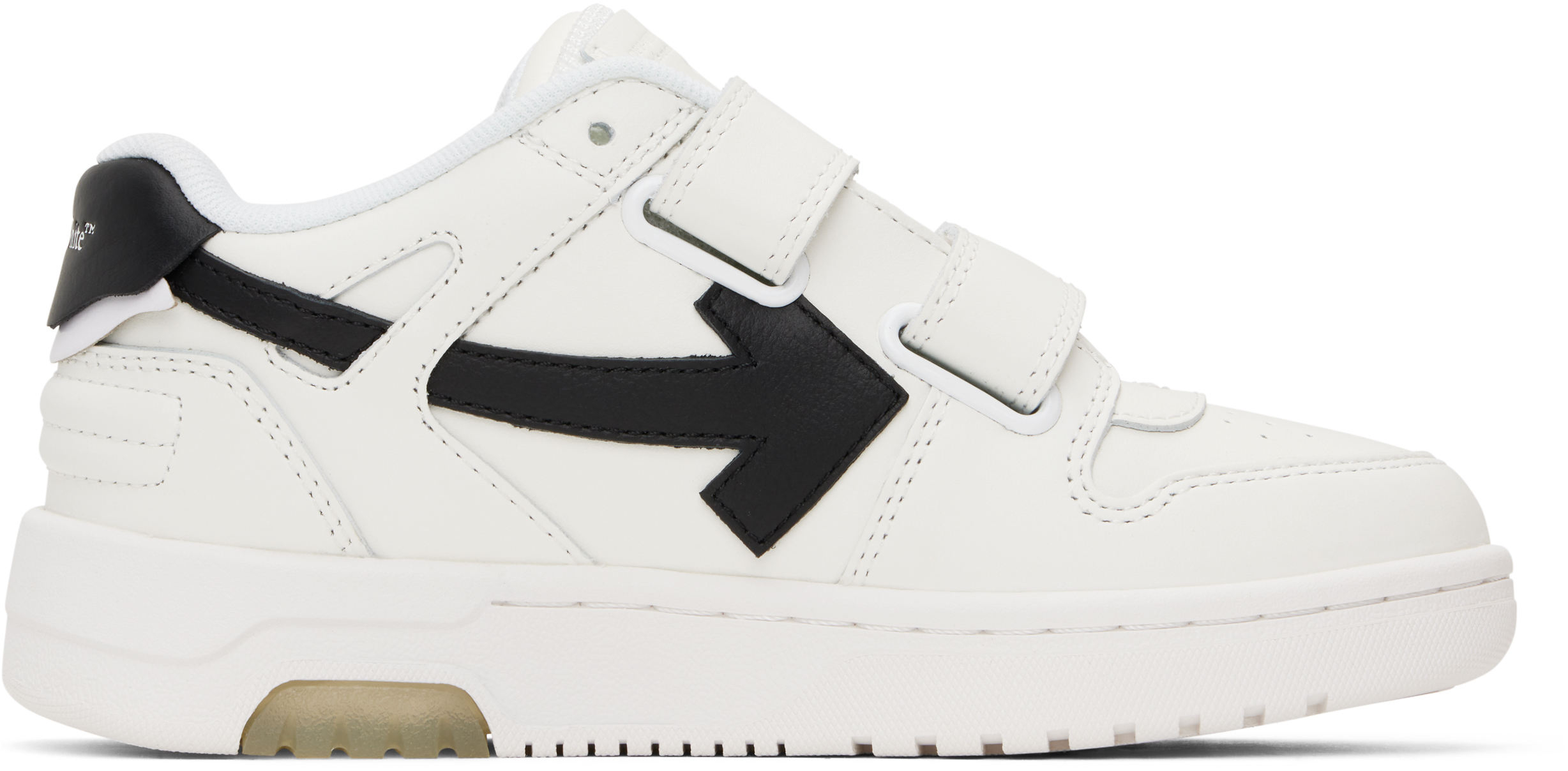 Off-white Kids White & Black Out Of Office Straps Sneakers In White - Black