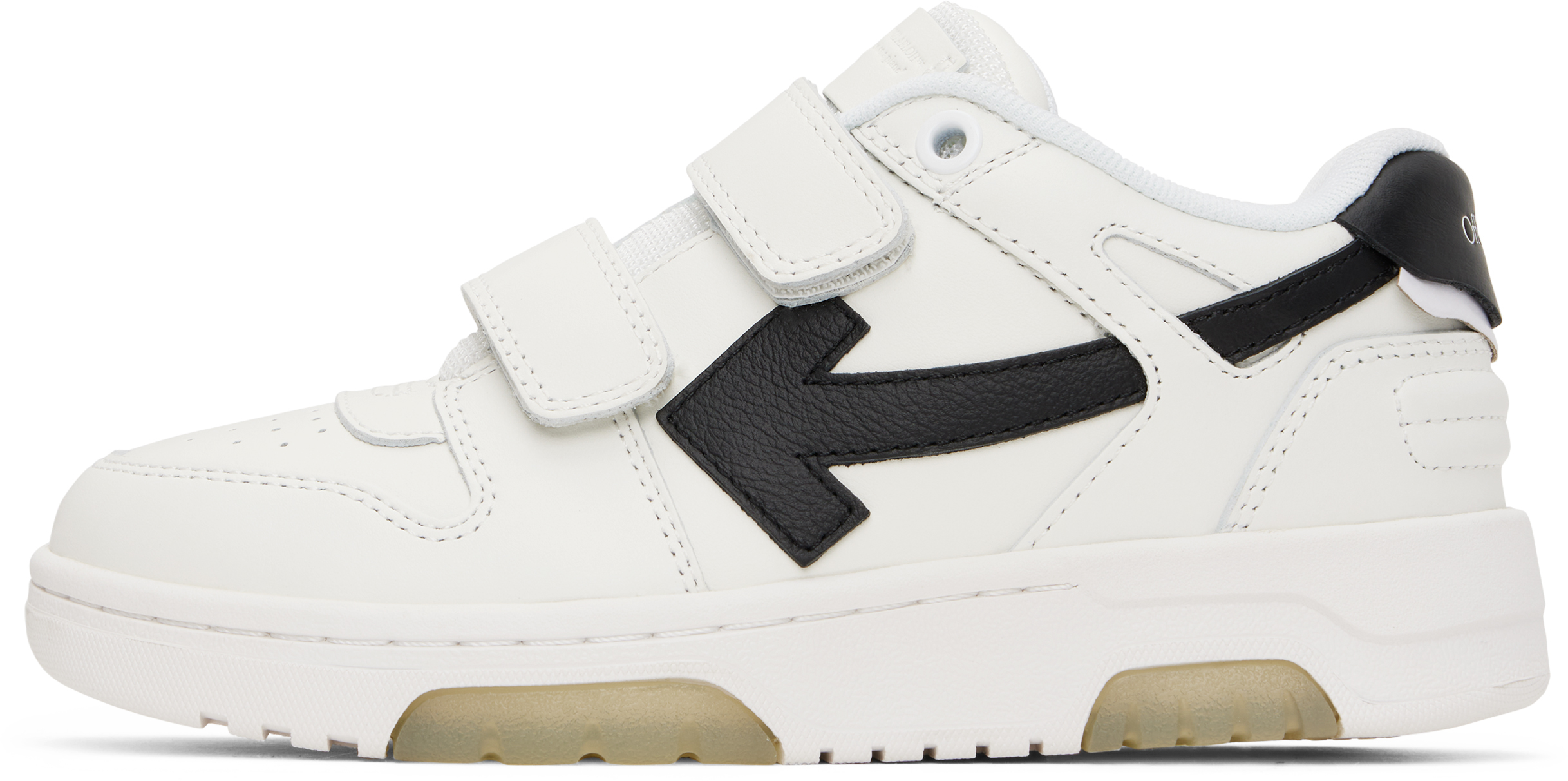 Off-white Kids White & Black Out Of Office Straps Sneakers In White - Black