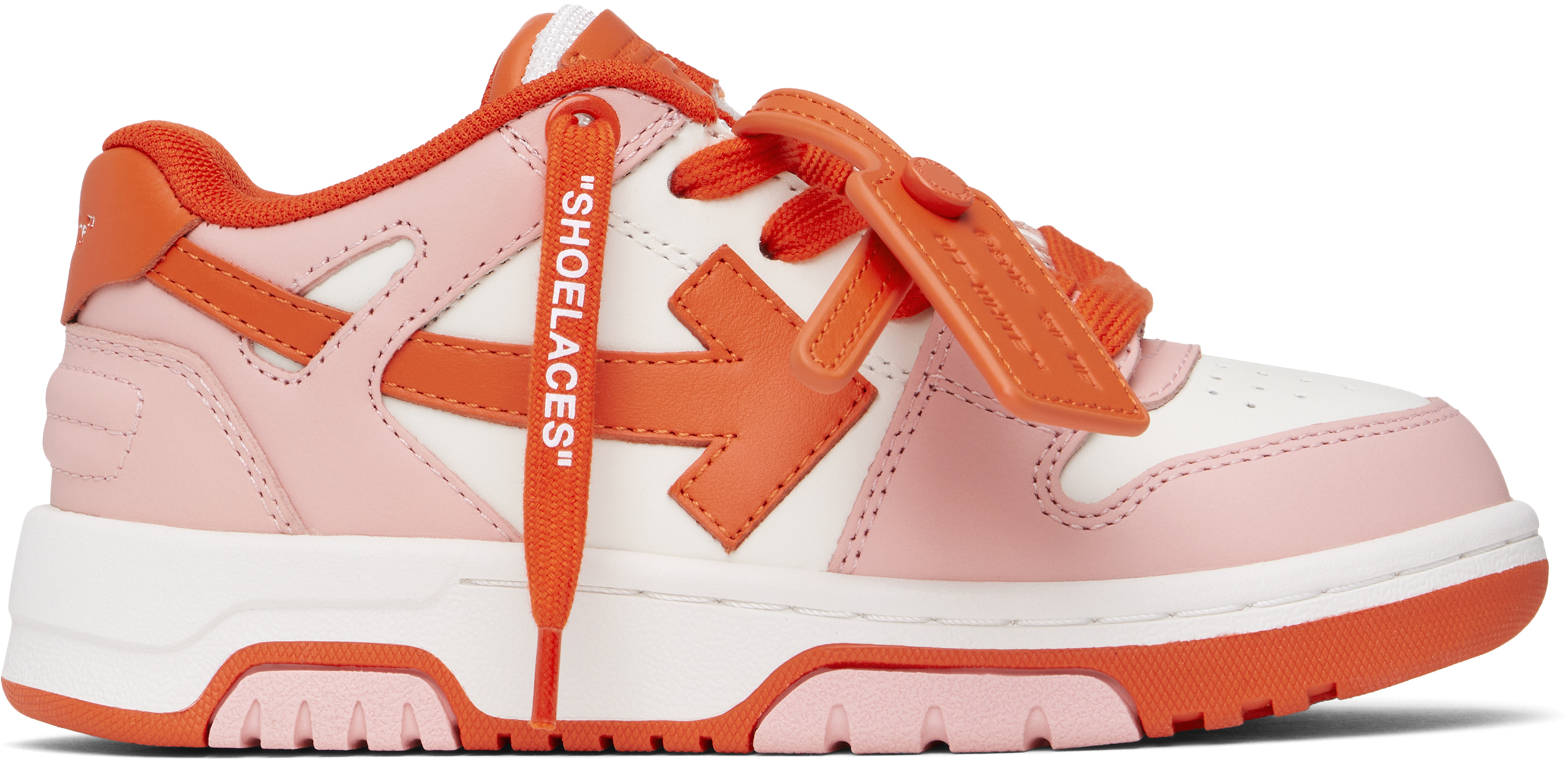 Off-white Kids Pink & Red Out Of Office Sneakers In Pink - Red