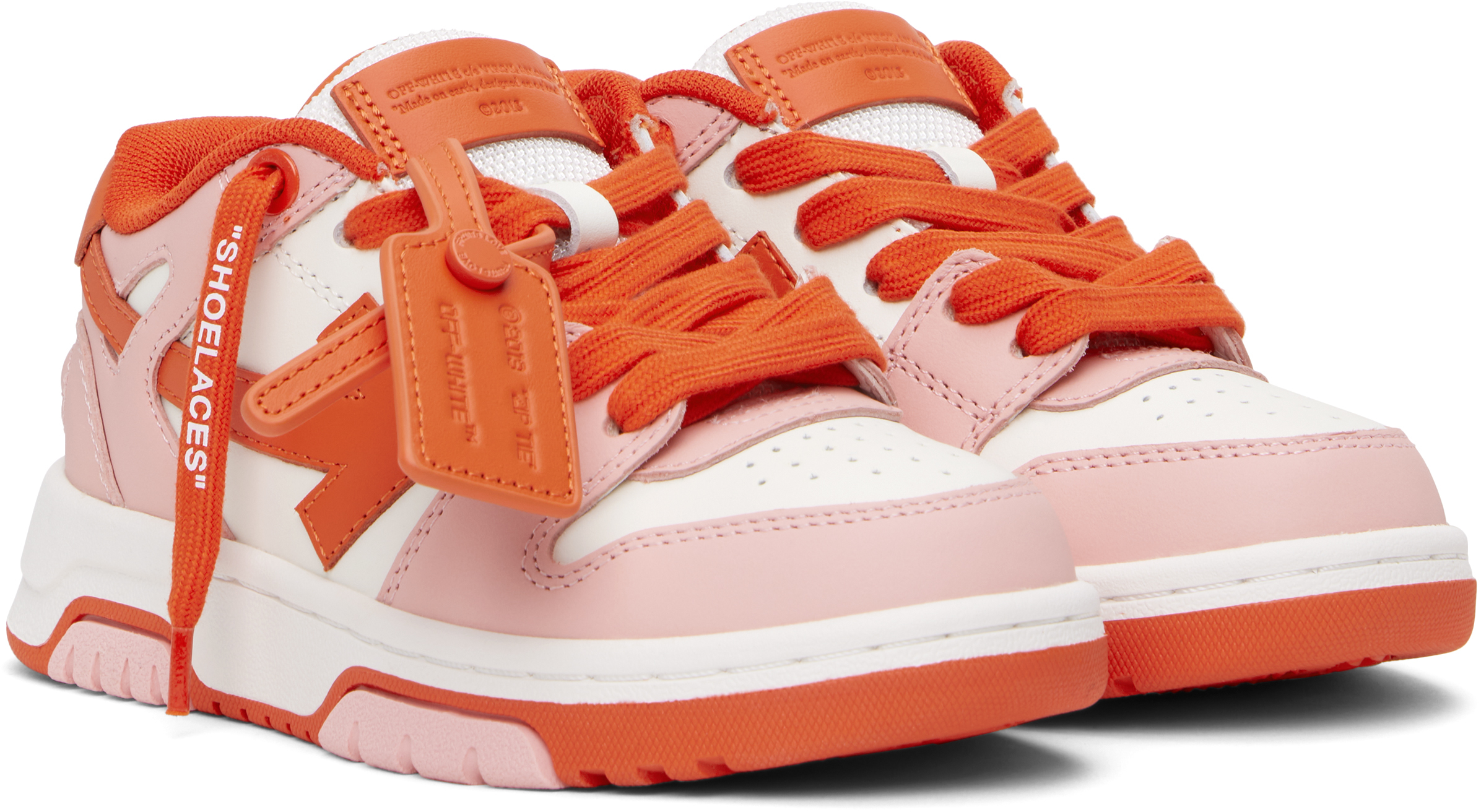 Off-white Kids Pink & Red Out Of Office Sneakers In Pink - Red