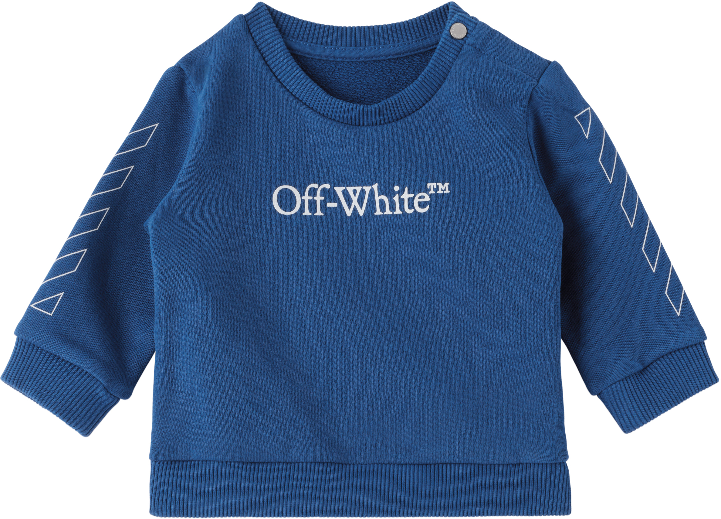 Off-white Baby Blue Diagonal Bookish Sweatshirt In Blue - White