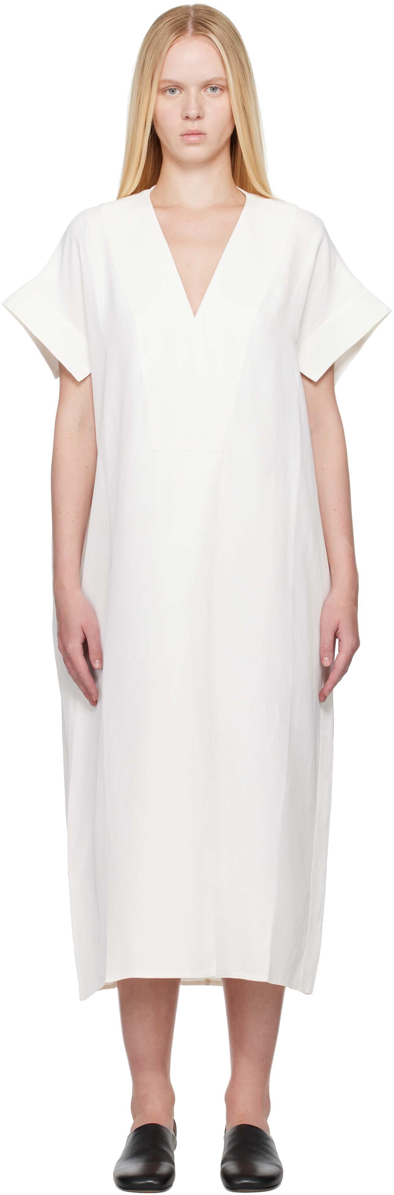 Off-White Cley Linen Midi Dress