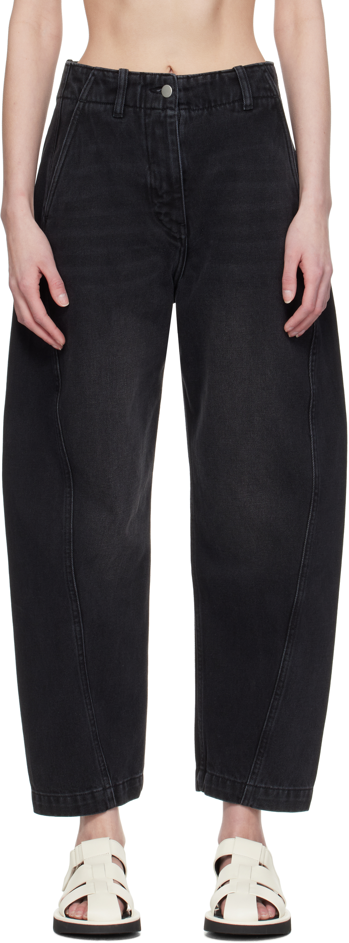 Studio Nicholson Black Akerman Jeans In Washed Black