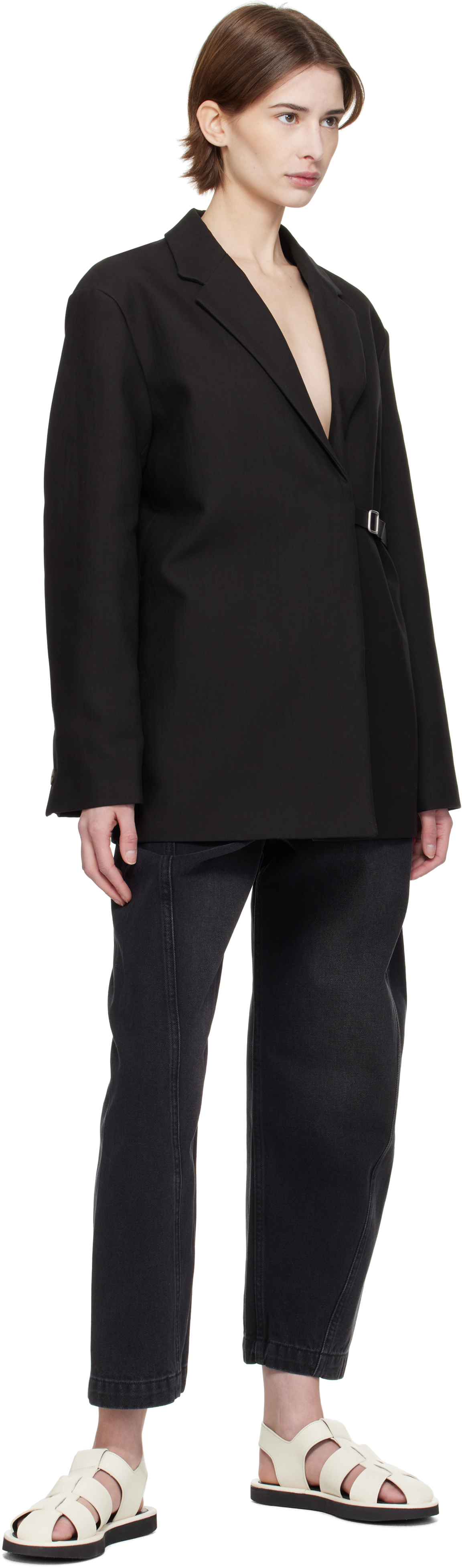 Studio Nicholson Black Akerman Jeans In Washed Black