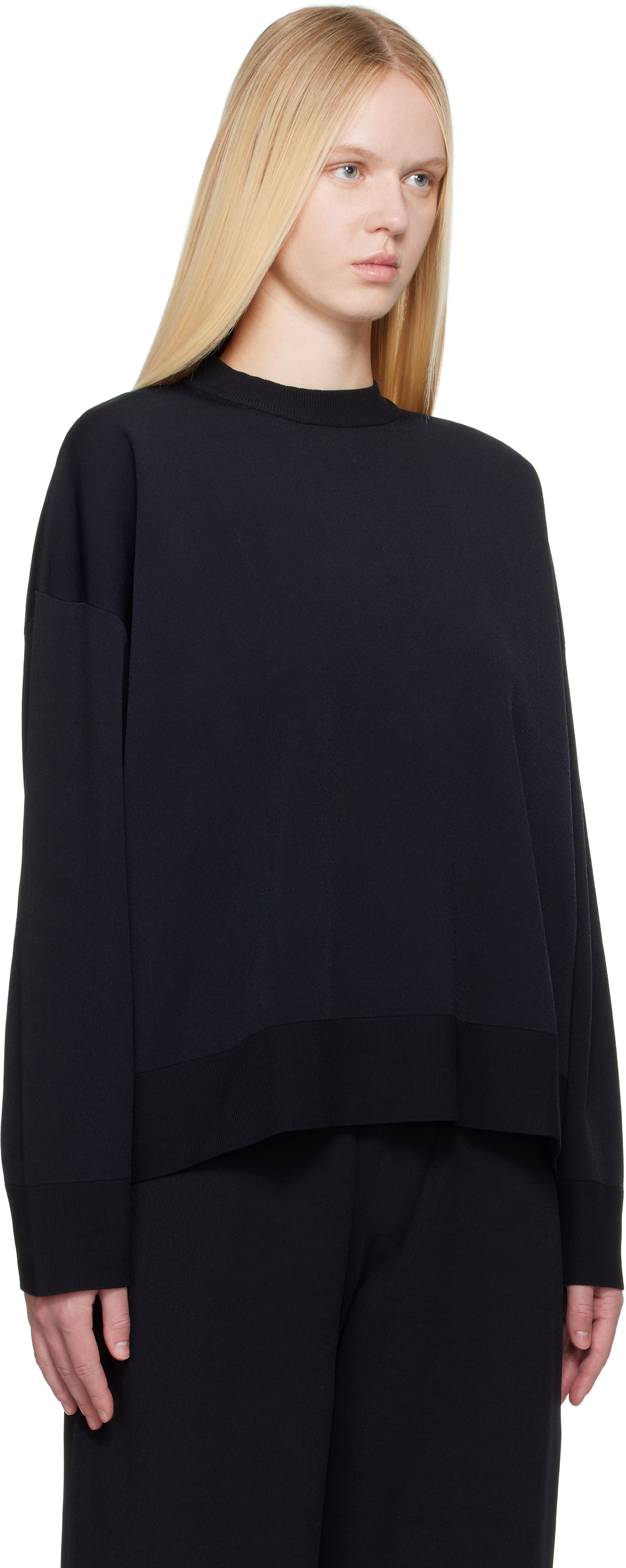 Shop Studio Nicholson Navy Idro Knit Sweater In Darkest Navy