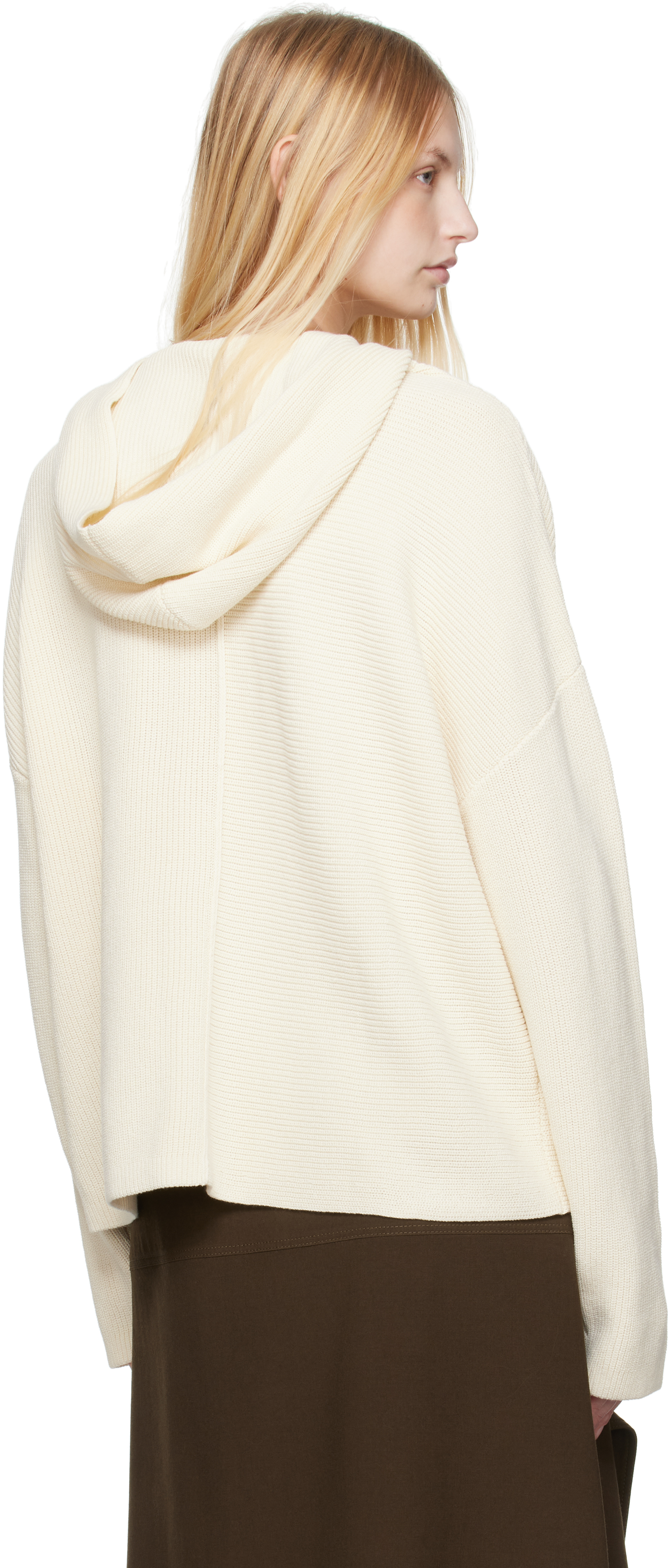 Studio Nicholson Off-white Pocono Hoodie In Parchment