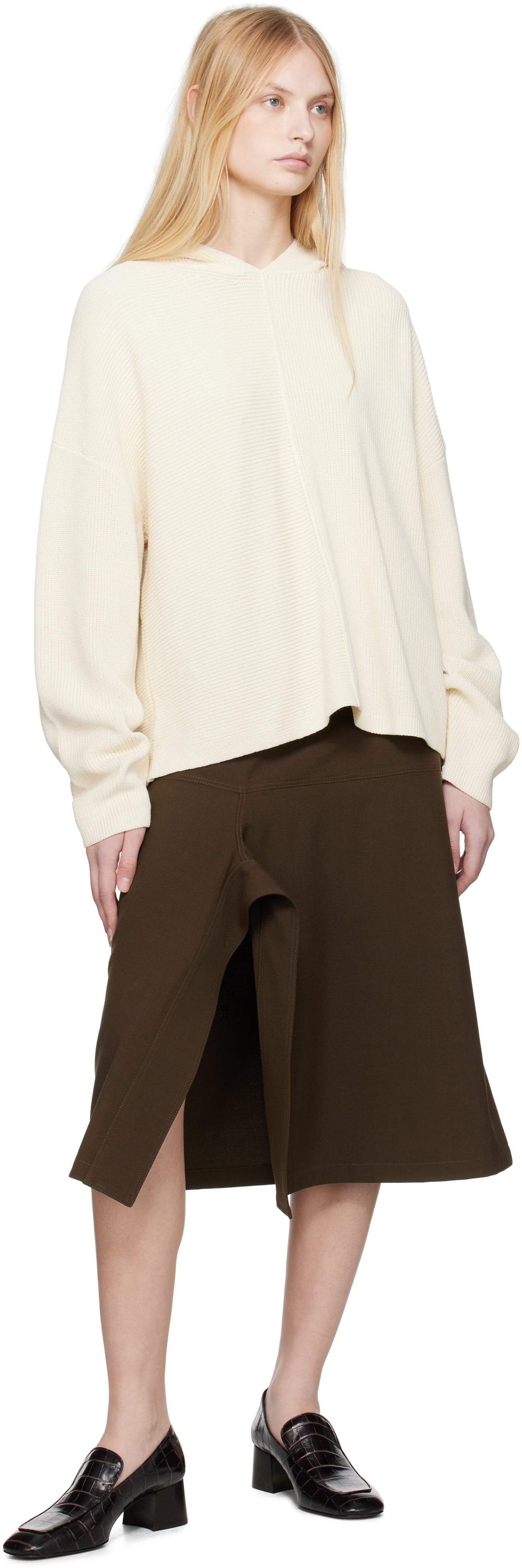 Studio Nicholson Off-white Pocono Hoodie In Parchment