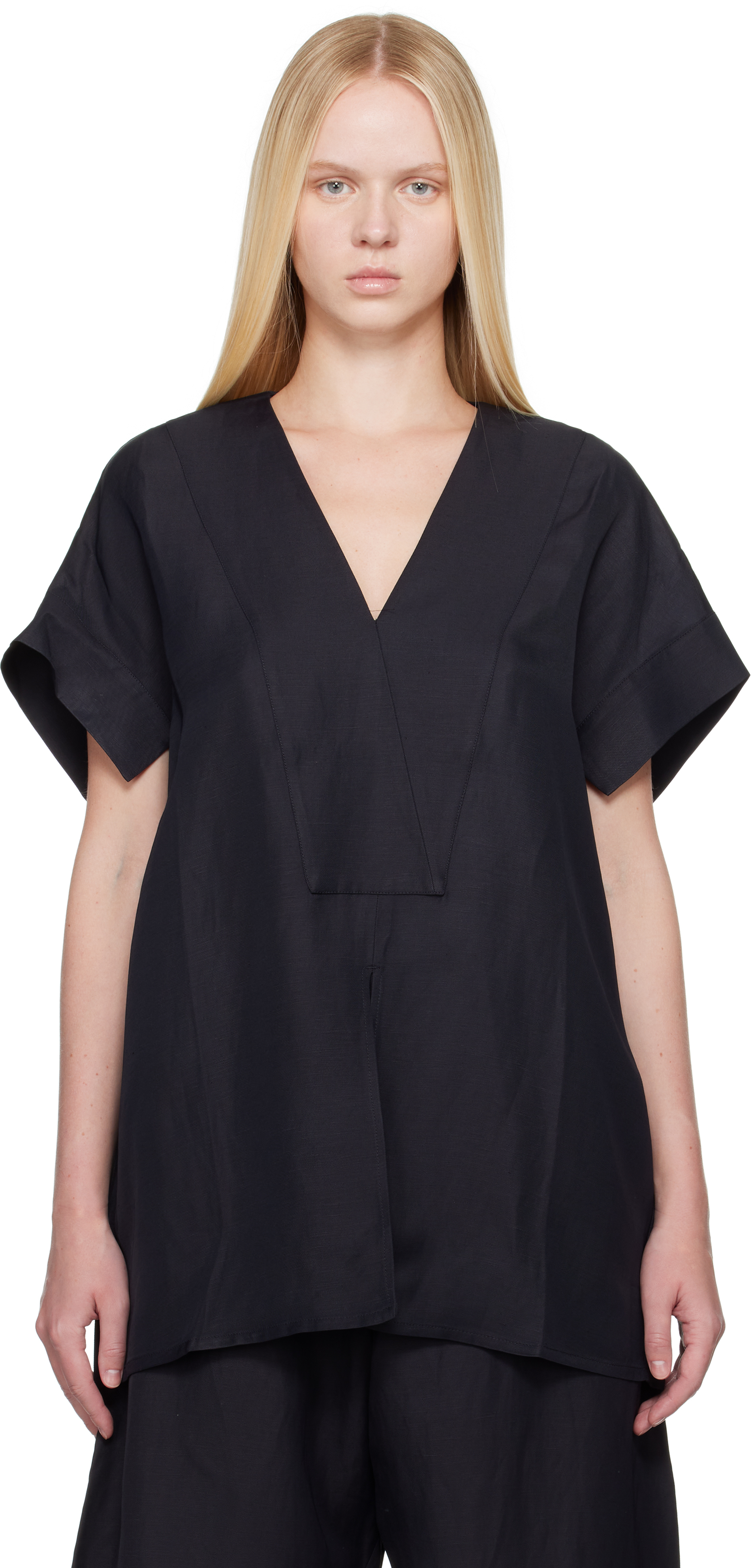 Orange Circe Linen Top