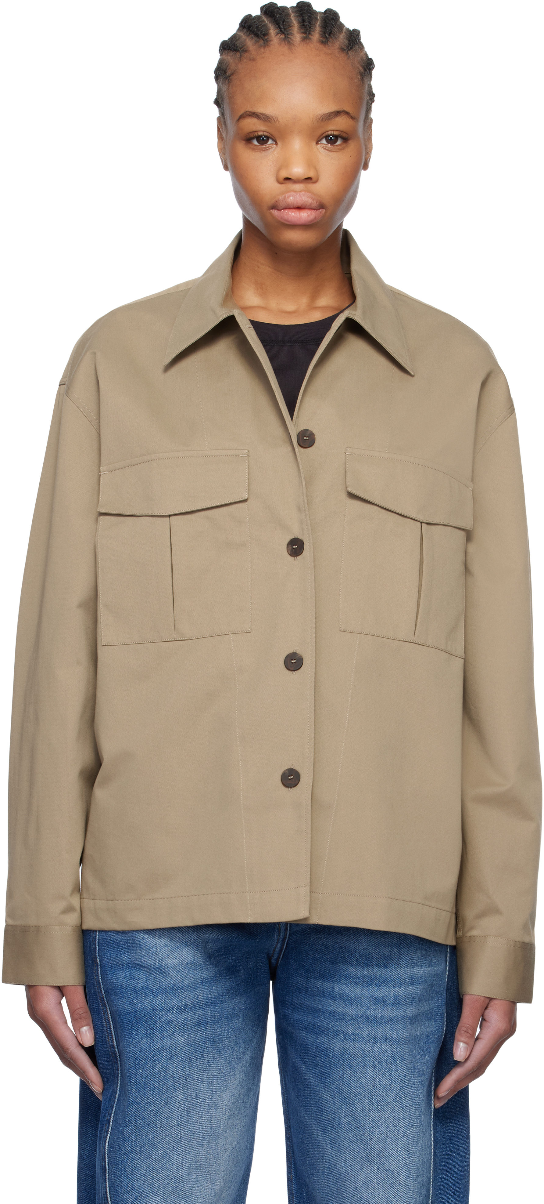 Tan Military Overshirt