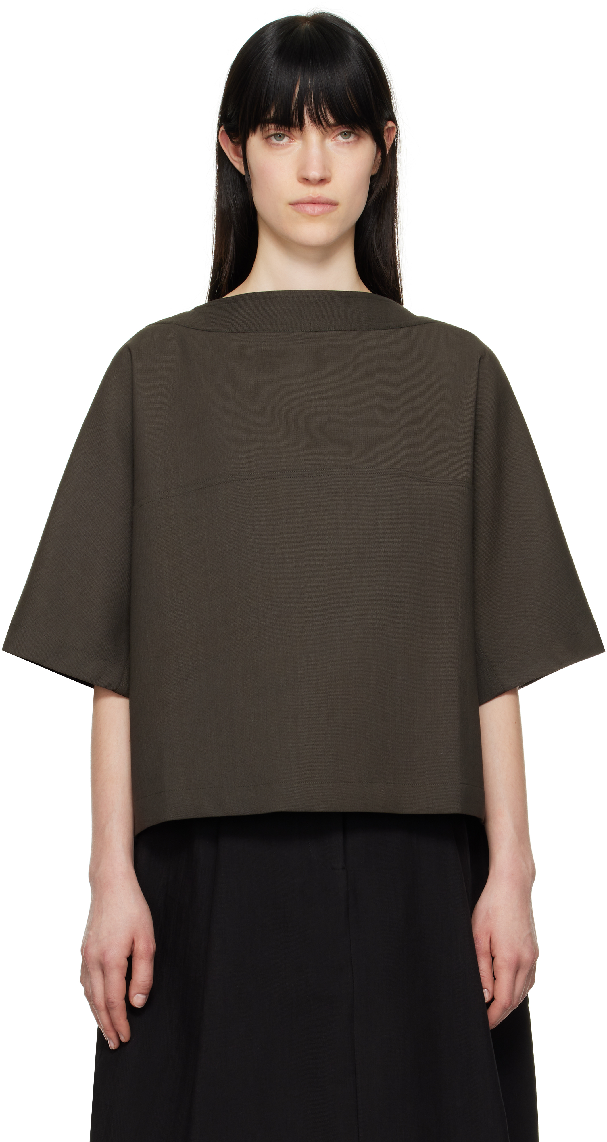【関税込み】Studio Nicholson カーキ Hesse トップス Studio Nicholsonのカーキ Hesse トップスがセール中