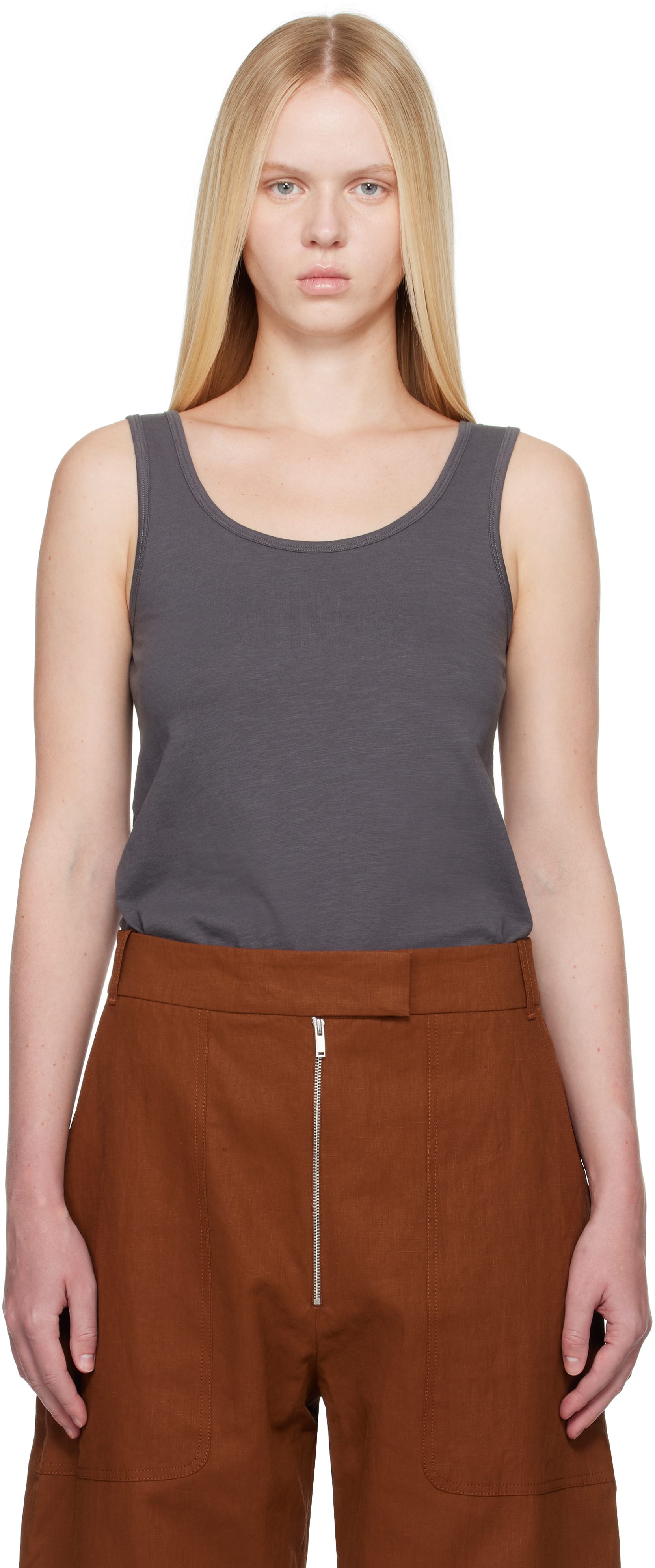 Gray Rist Jersey Tank Top
