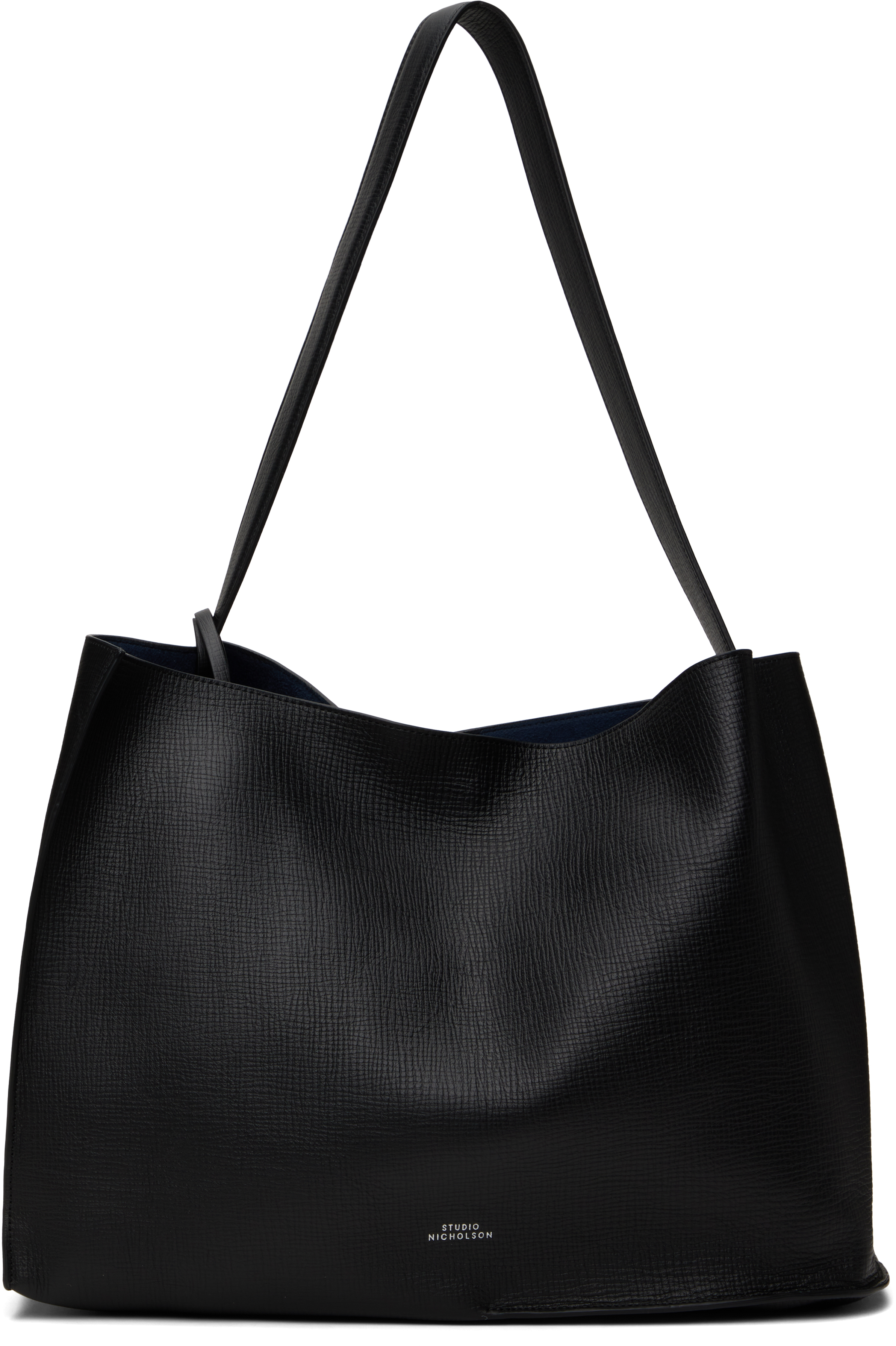 Studio Nicholson: Black Doublet Leather Tote SSENSE