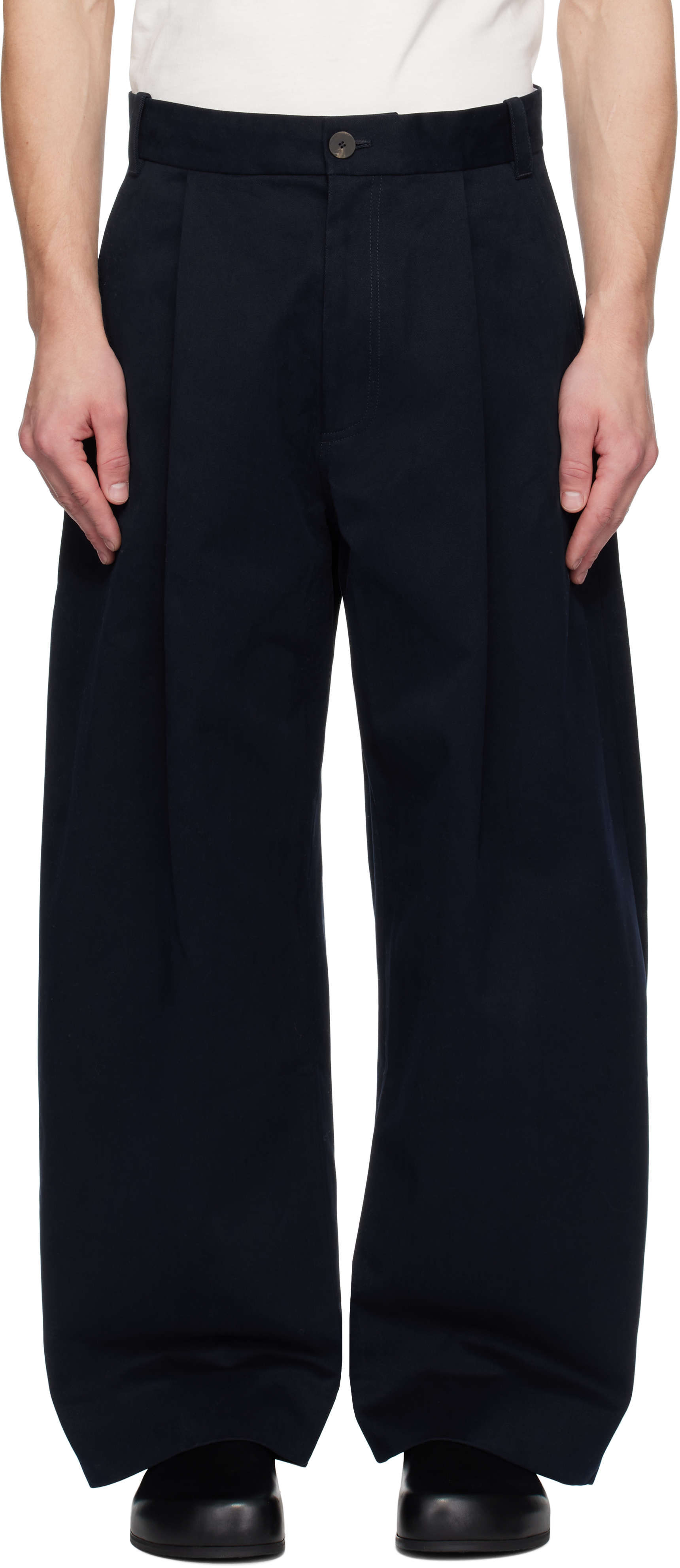 Navy Sorte Trousers