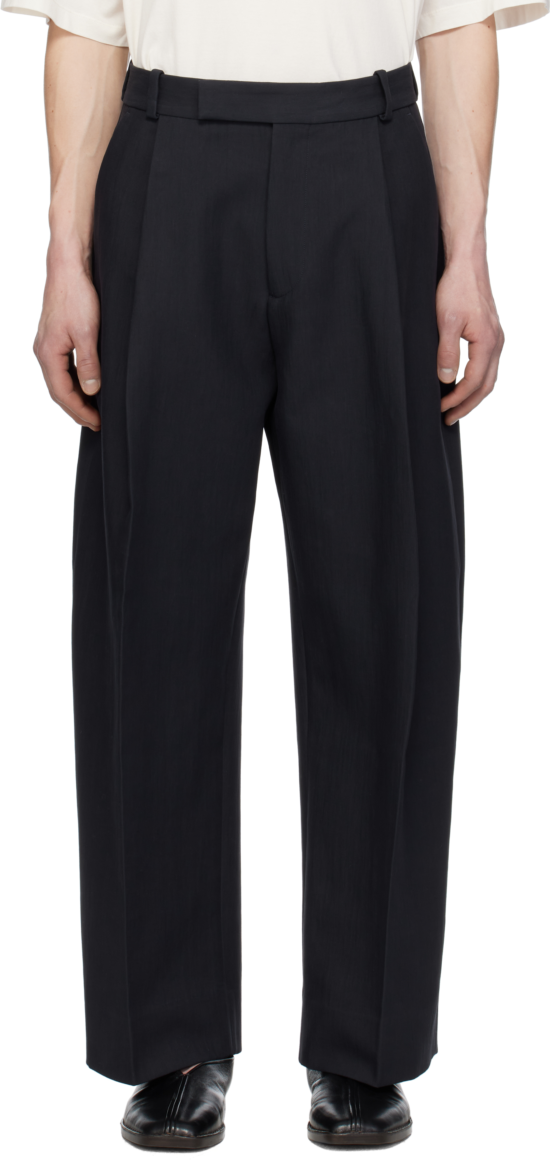 Navy Pull Trousers