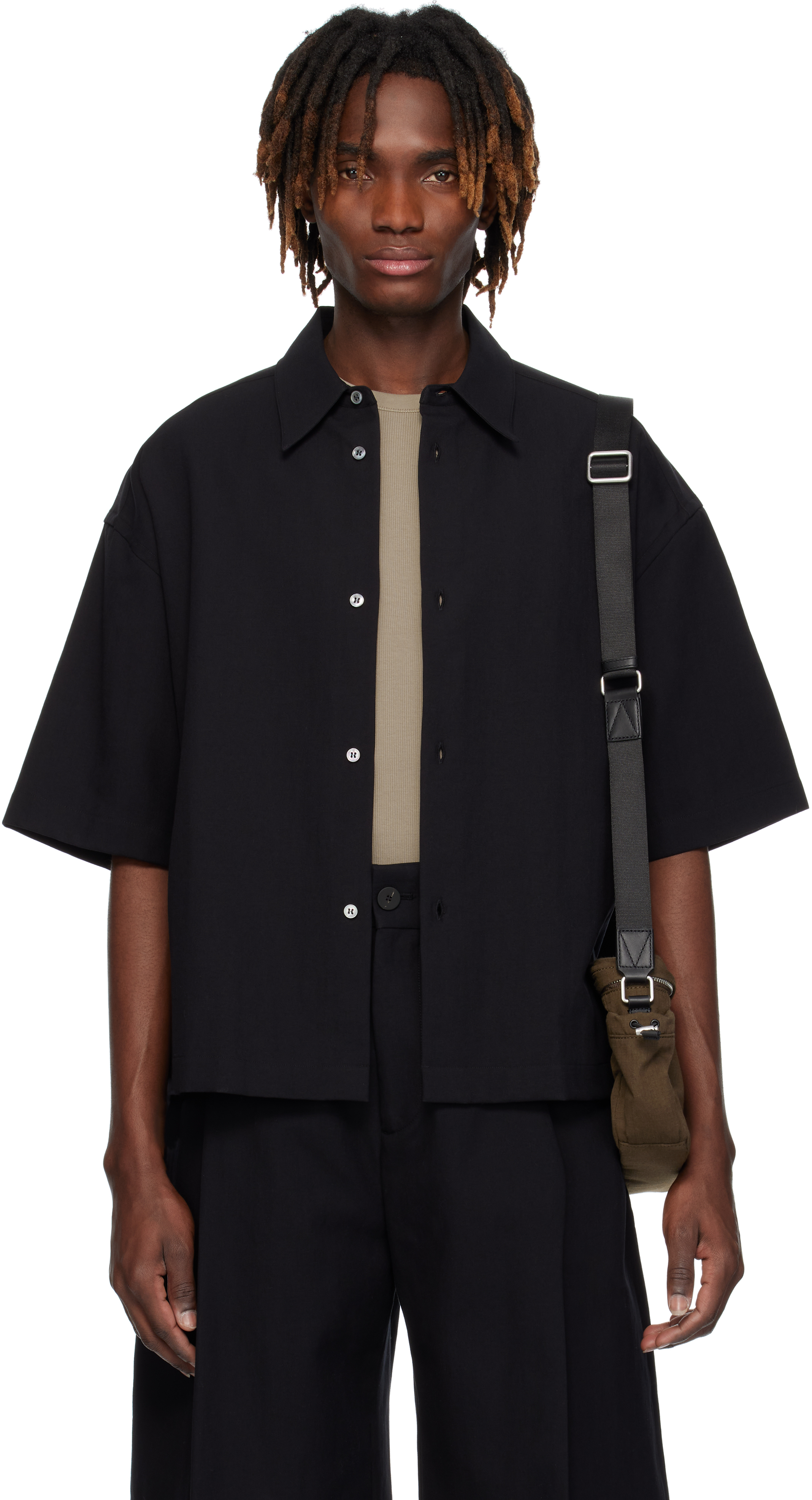 【関税込み】Studio Nicholson ブラック Lee Tシャツ Studio Nicholson: Black Lee T-shirt | SSENSE 日本