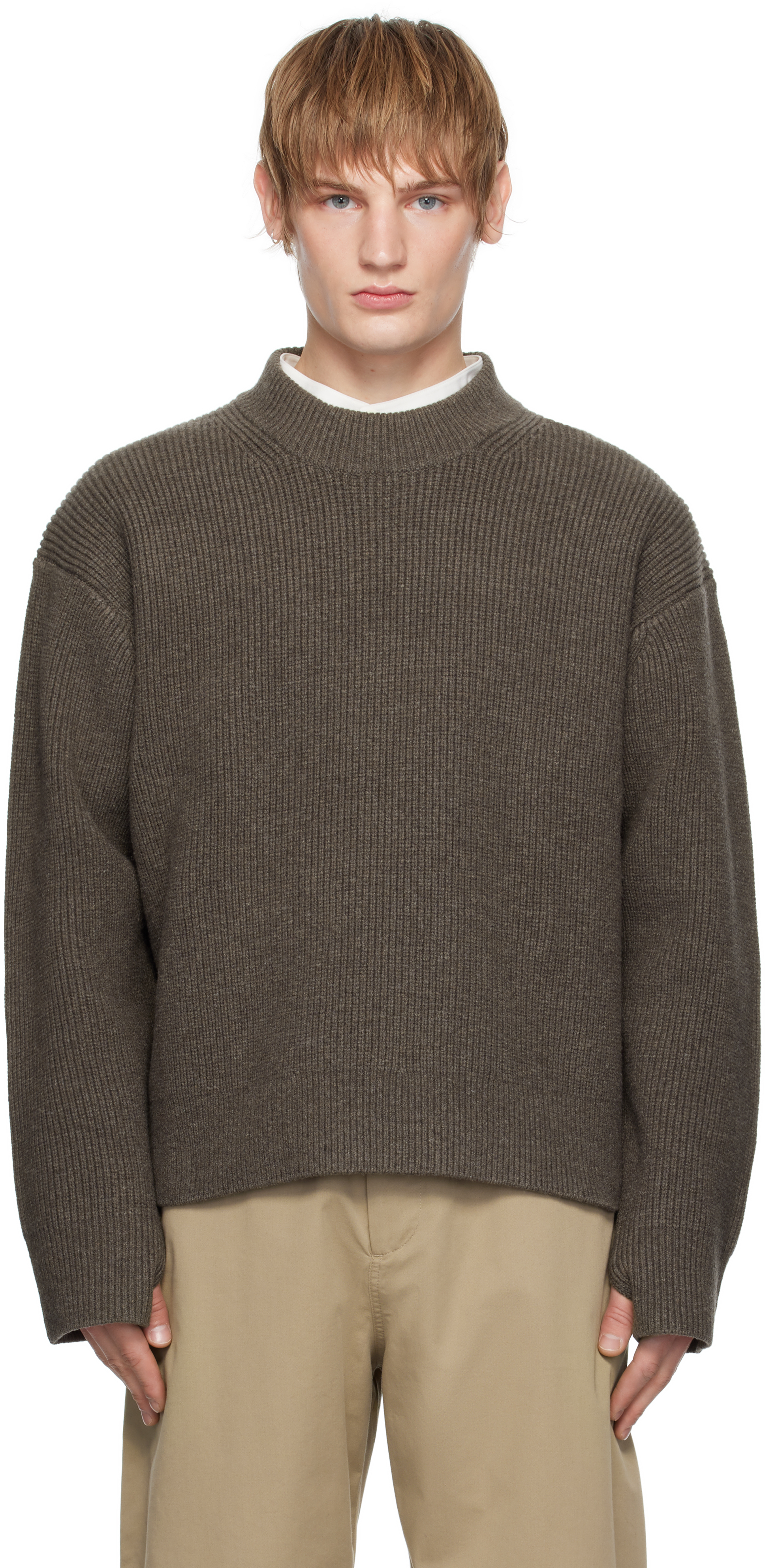 Brown Voe Knit Sweater