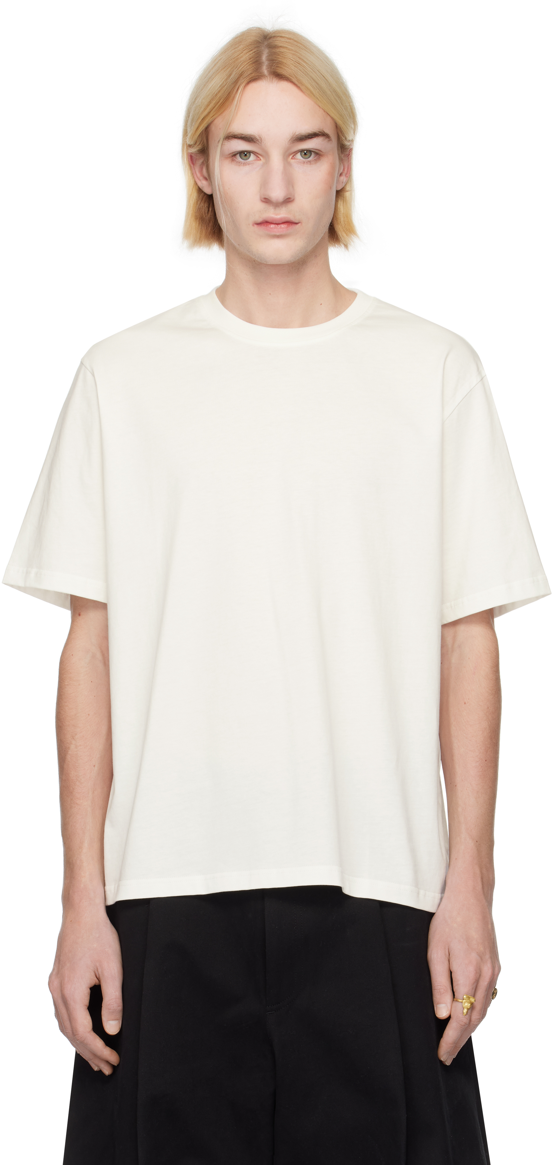 Studio Nicholson: Off-White Bric T-shirt | SSENSE