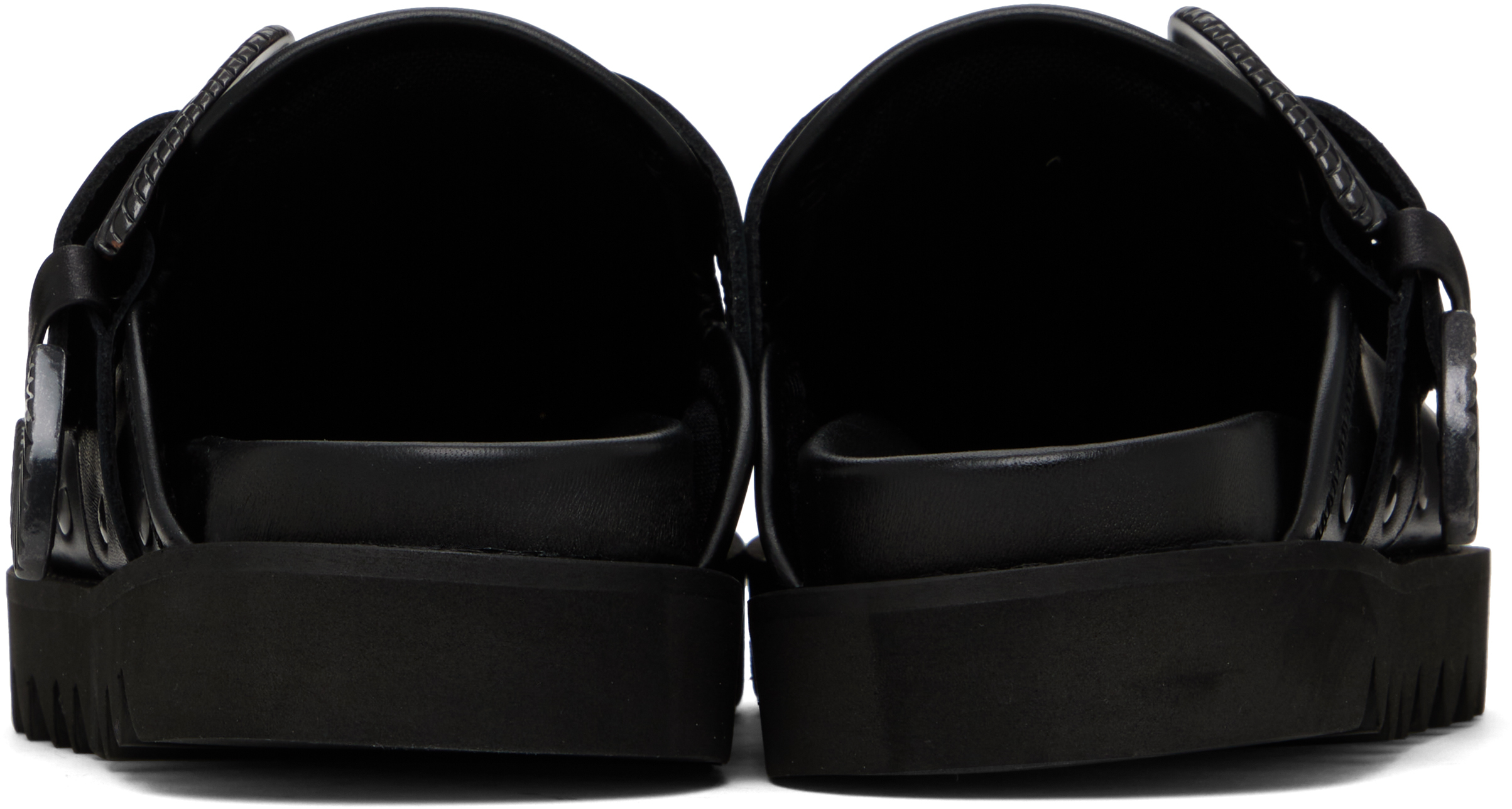Shop Toga Ssense Exclusive Black Eyelet Metal Sabot Slip-on Loafers