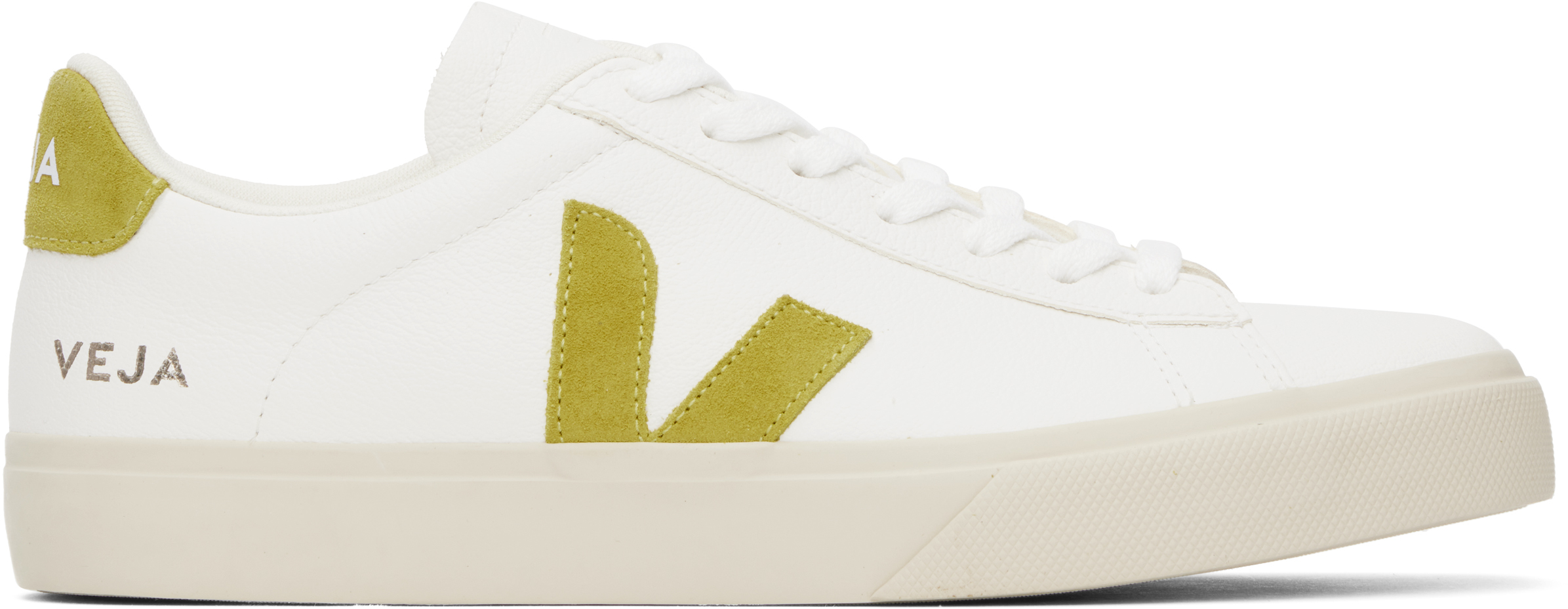 White & Yellow Campo Leather Sneakers