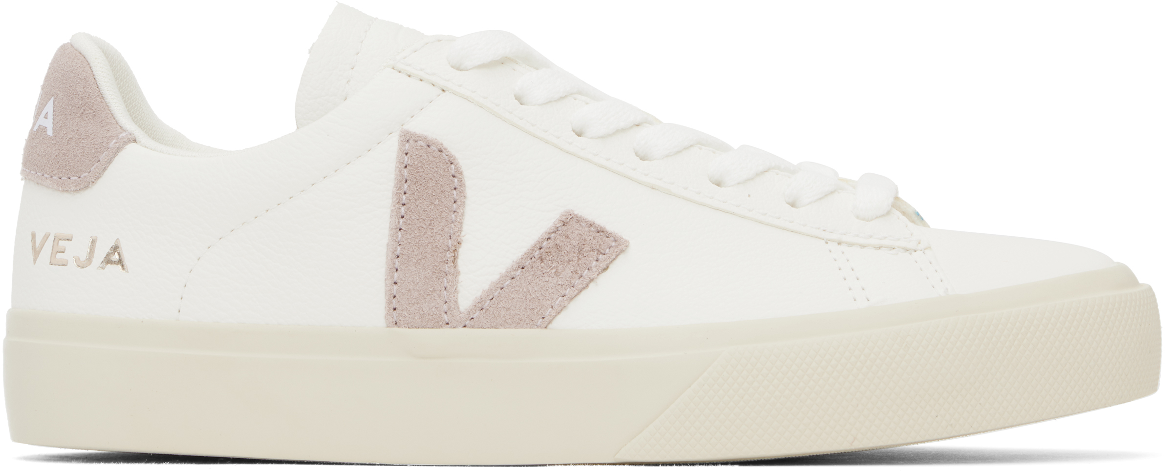 VEJA: ホワイト＆ピンク Campo レザースニーカー | SSENSE 日本