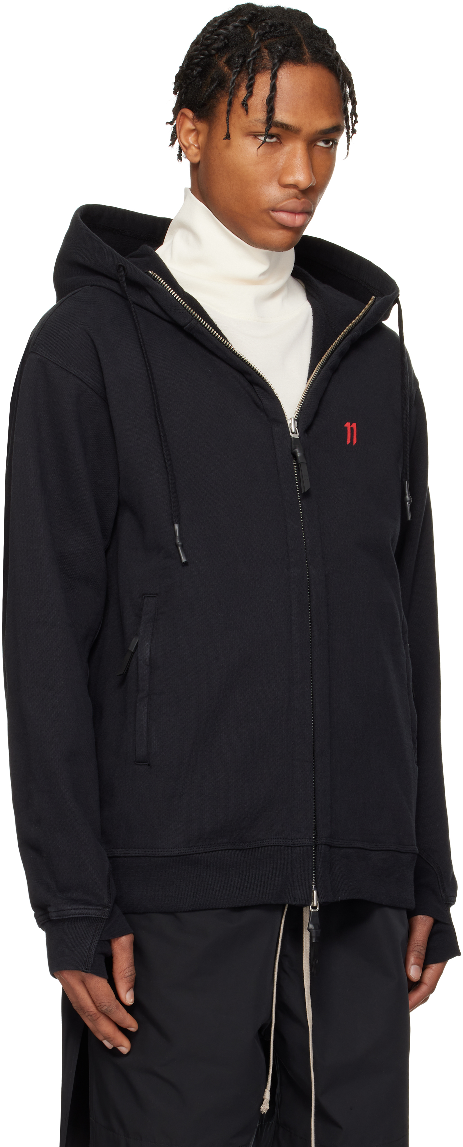 11 By Boris Bidjan Saberi Black Z5 Hoodie In Black