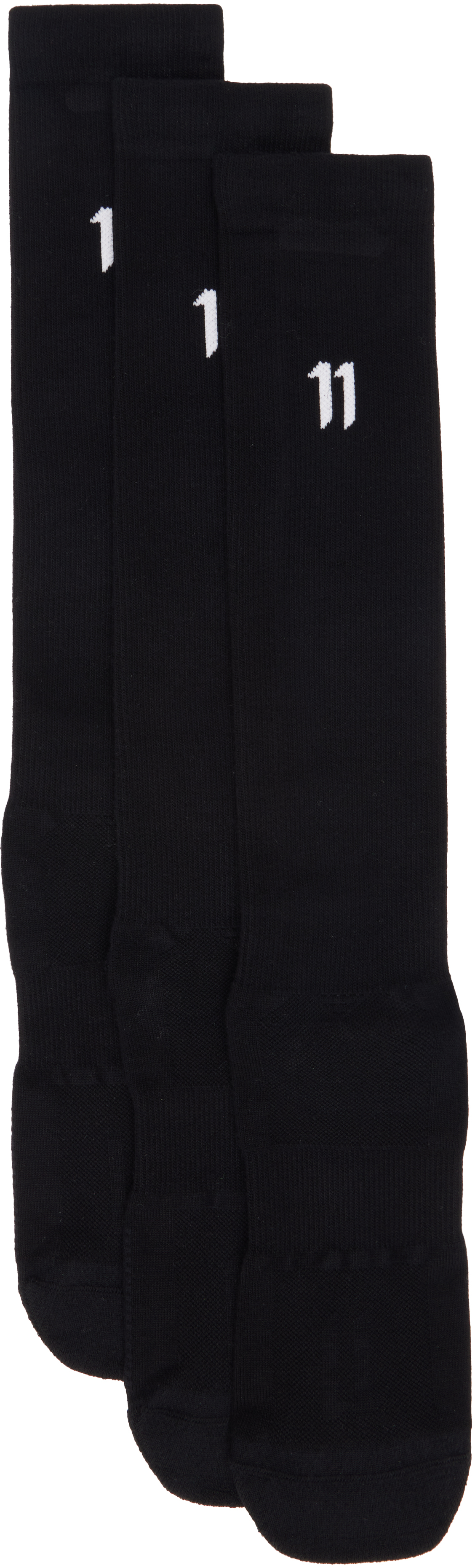 Three-Pack Black 11 Logo Socks