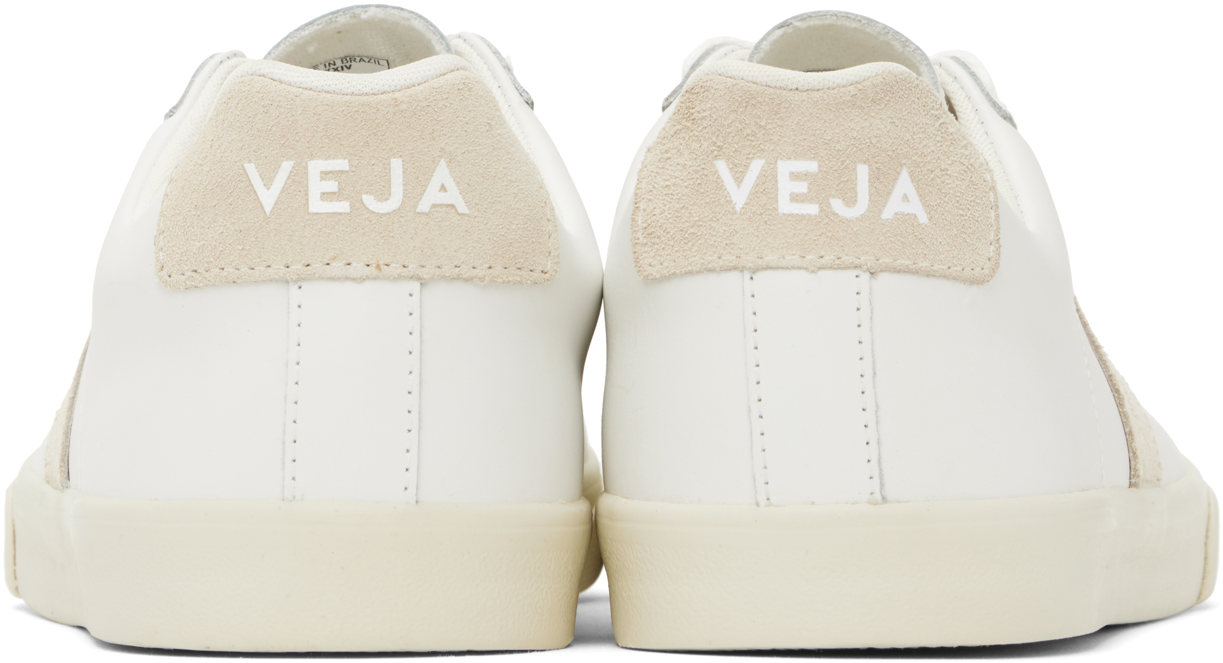 VEJA WHITE & BEIGE ESPLAR LEATHER SNEAKERS