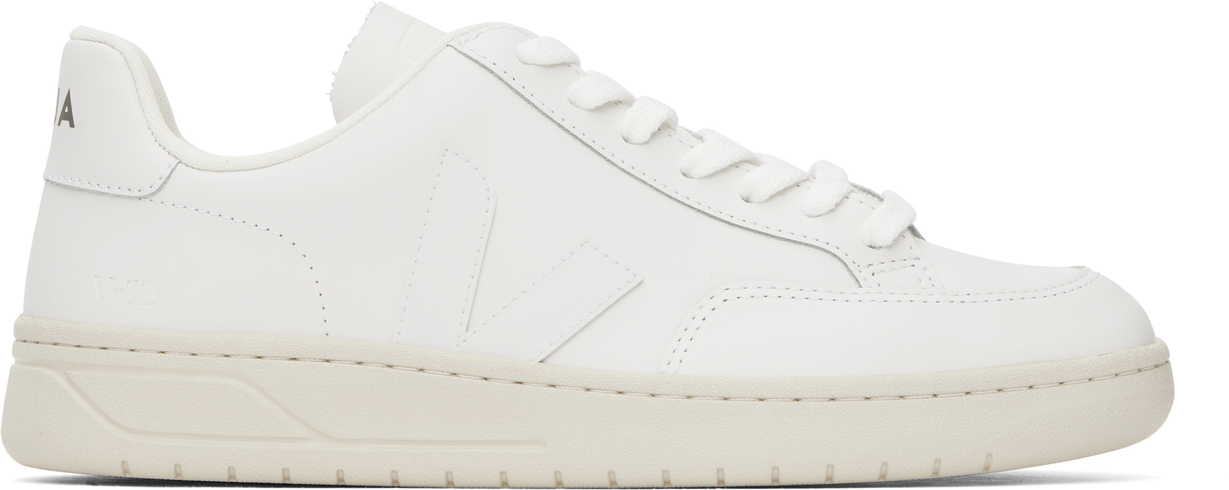 White V-12 Leather Sneakers