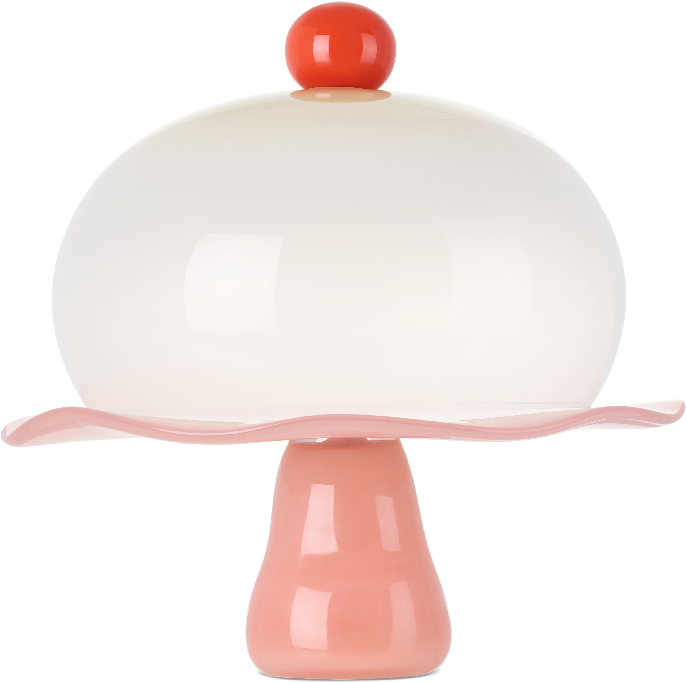 Helle Mardahl Pink & Off-white 'the Stand' Cake Stand In Grapefruit Capp Rhub