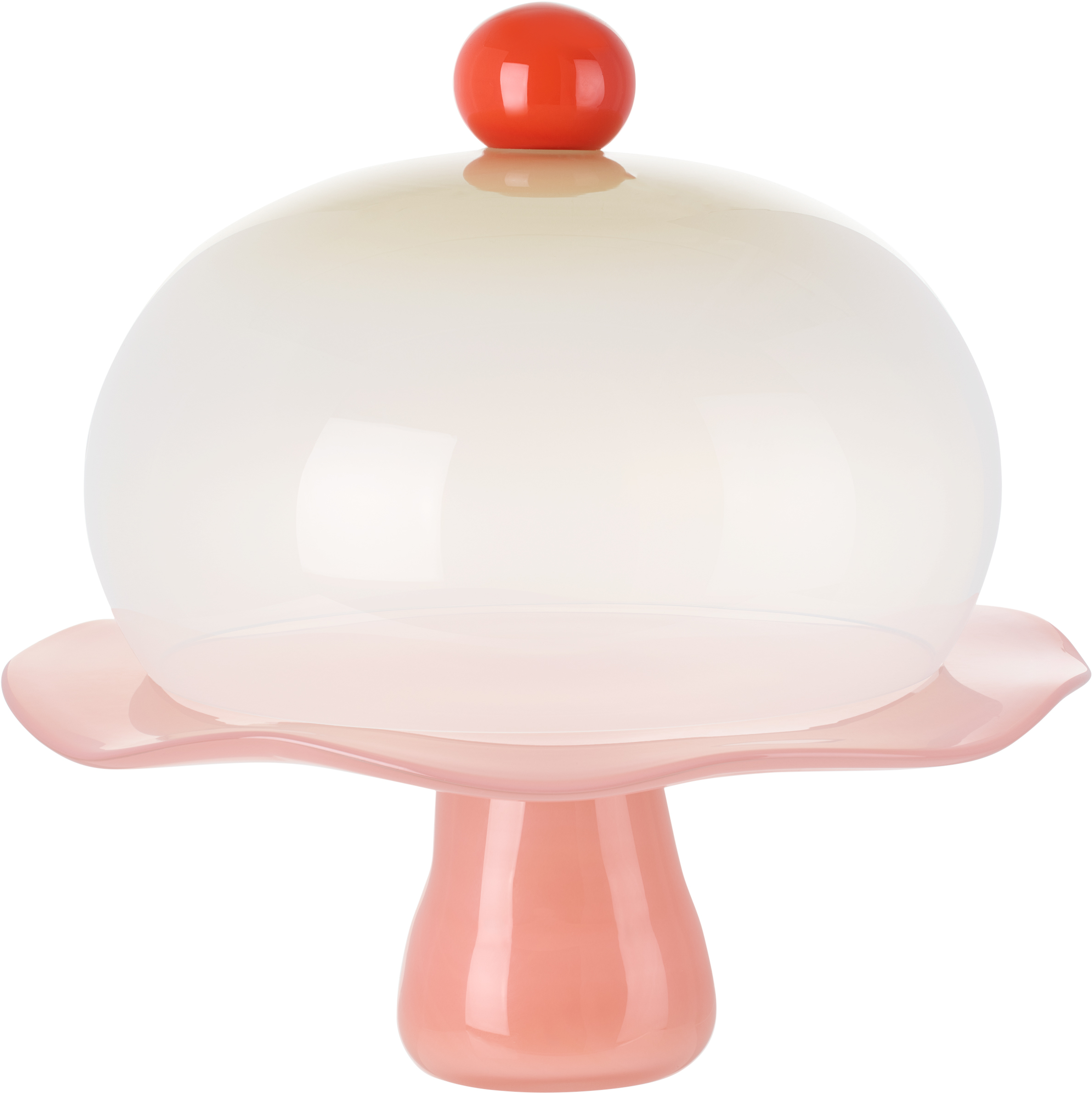 Helle Mardahl Pink & Off-white 'the Stand' Cake Stand In Grapefruit Capp Rhub