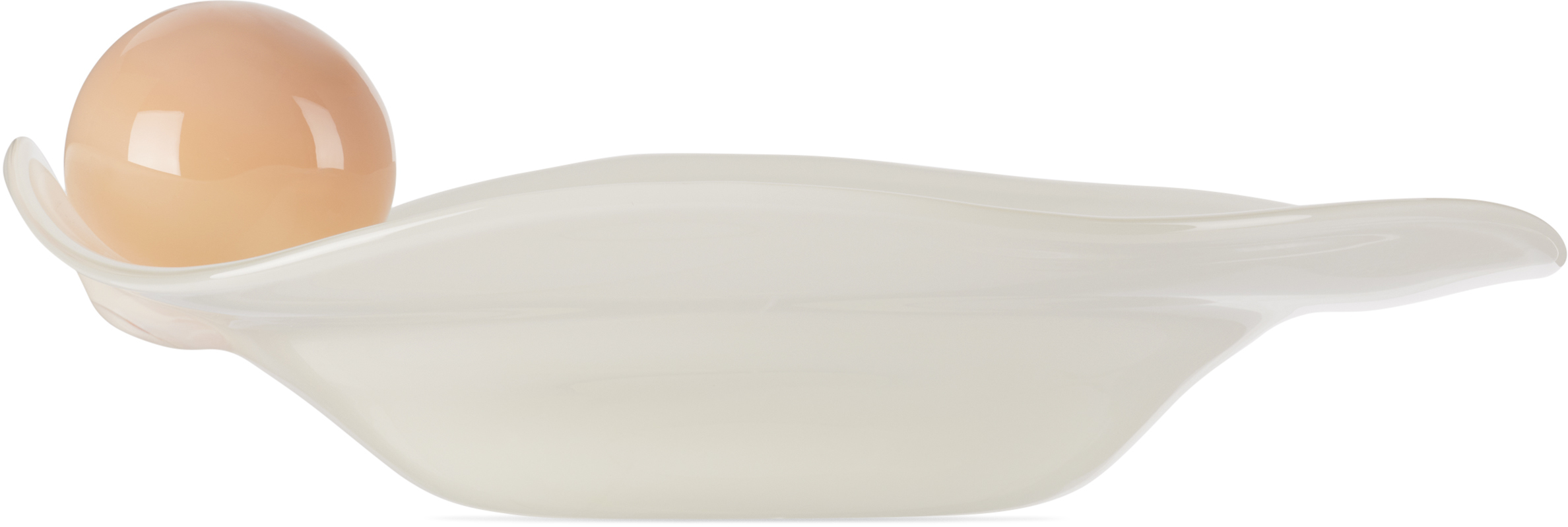 Helle Mardahl Off-white & Orange 'the Bowl With A Twist' Bowl In Neutral