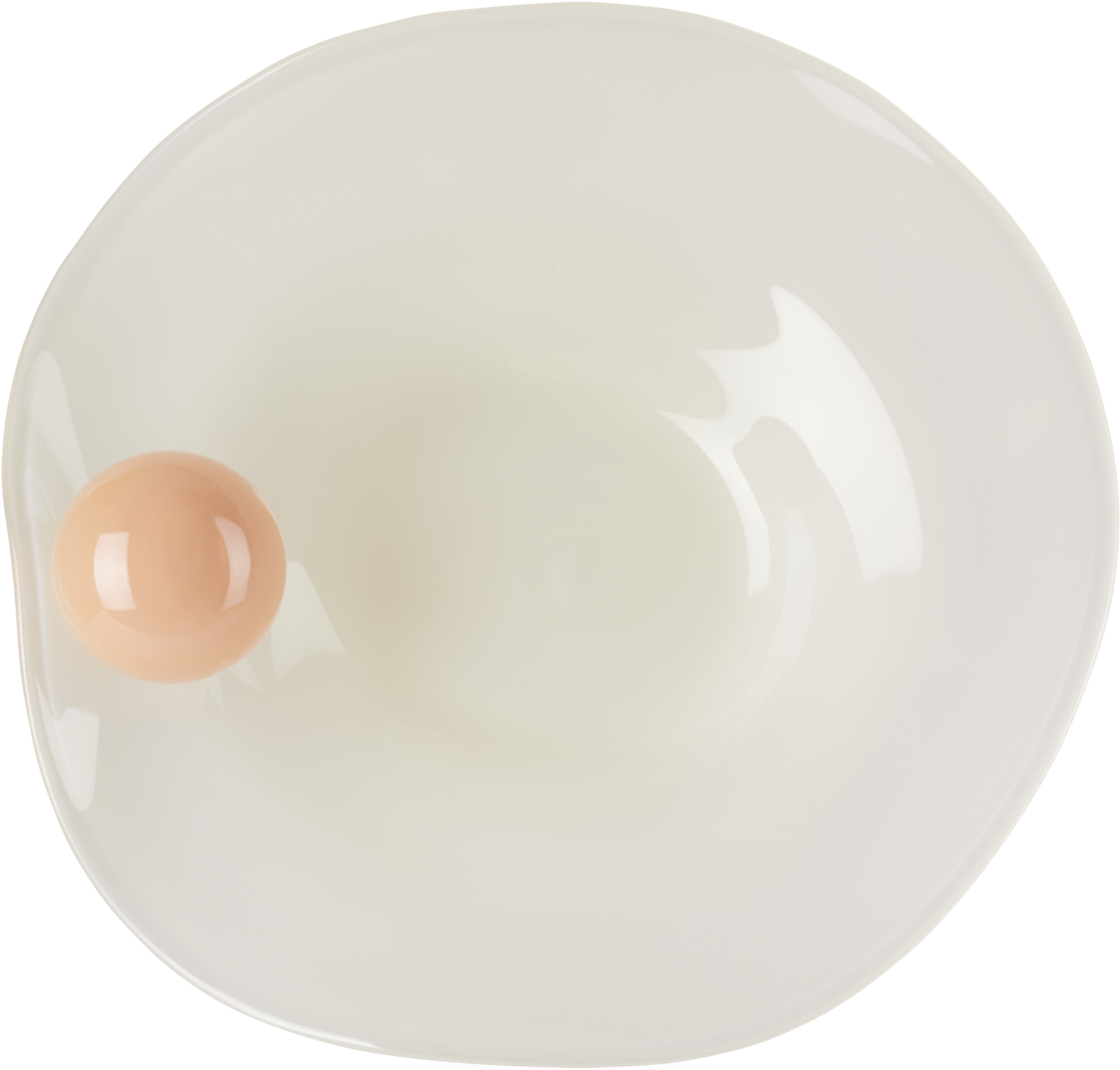 Helle Mardahl Off-white & Orange 'the Bowl With A Twist' Bowl In Creamy Melon & Cocon